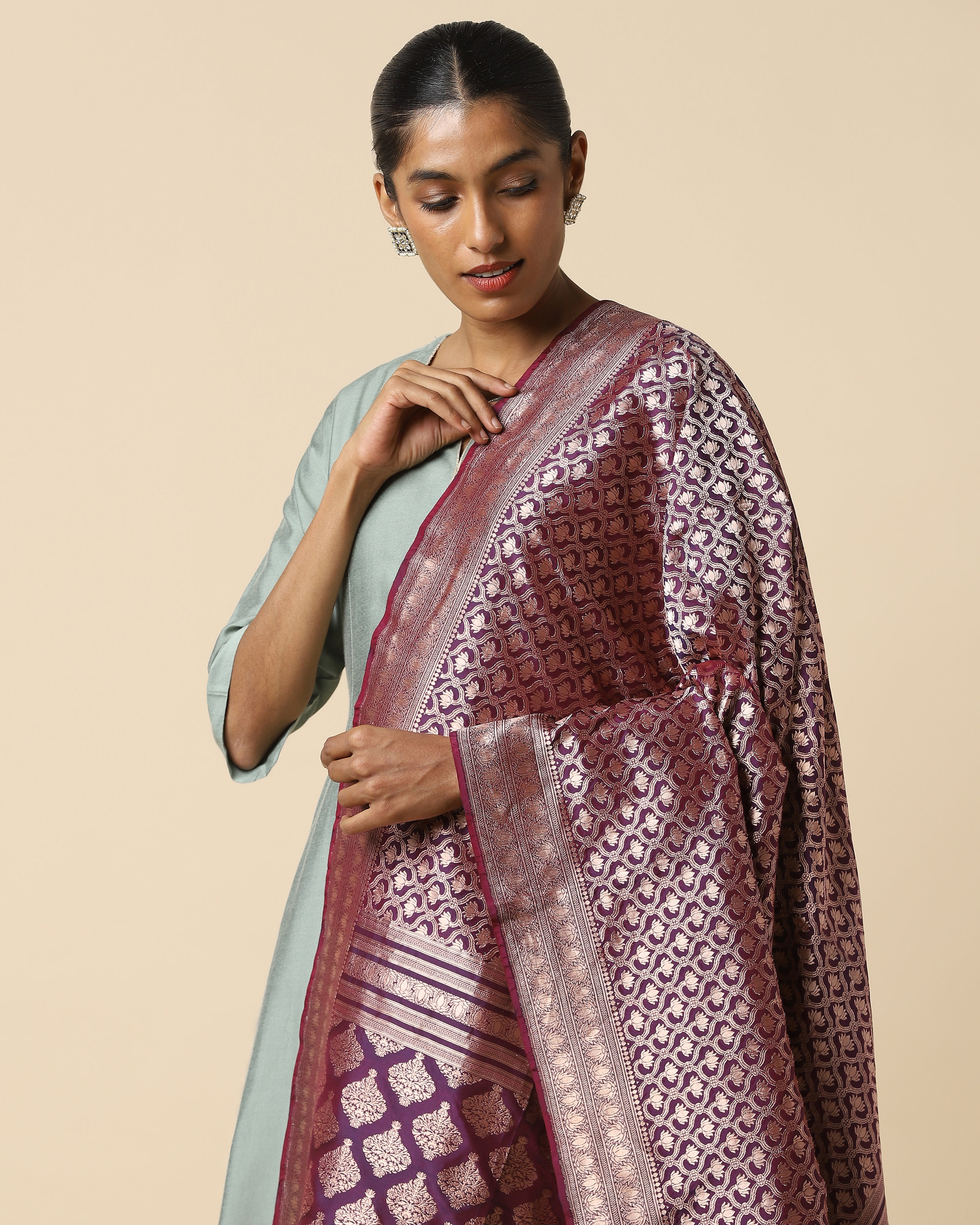 Kaasni Banarasi Powdi Silk Dupatta
