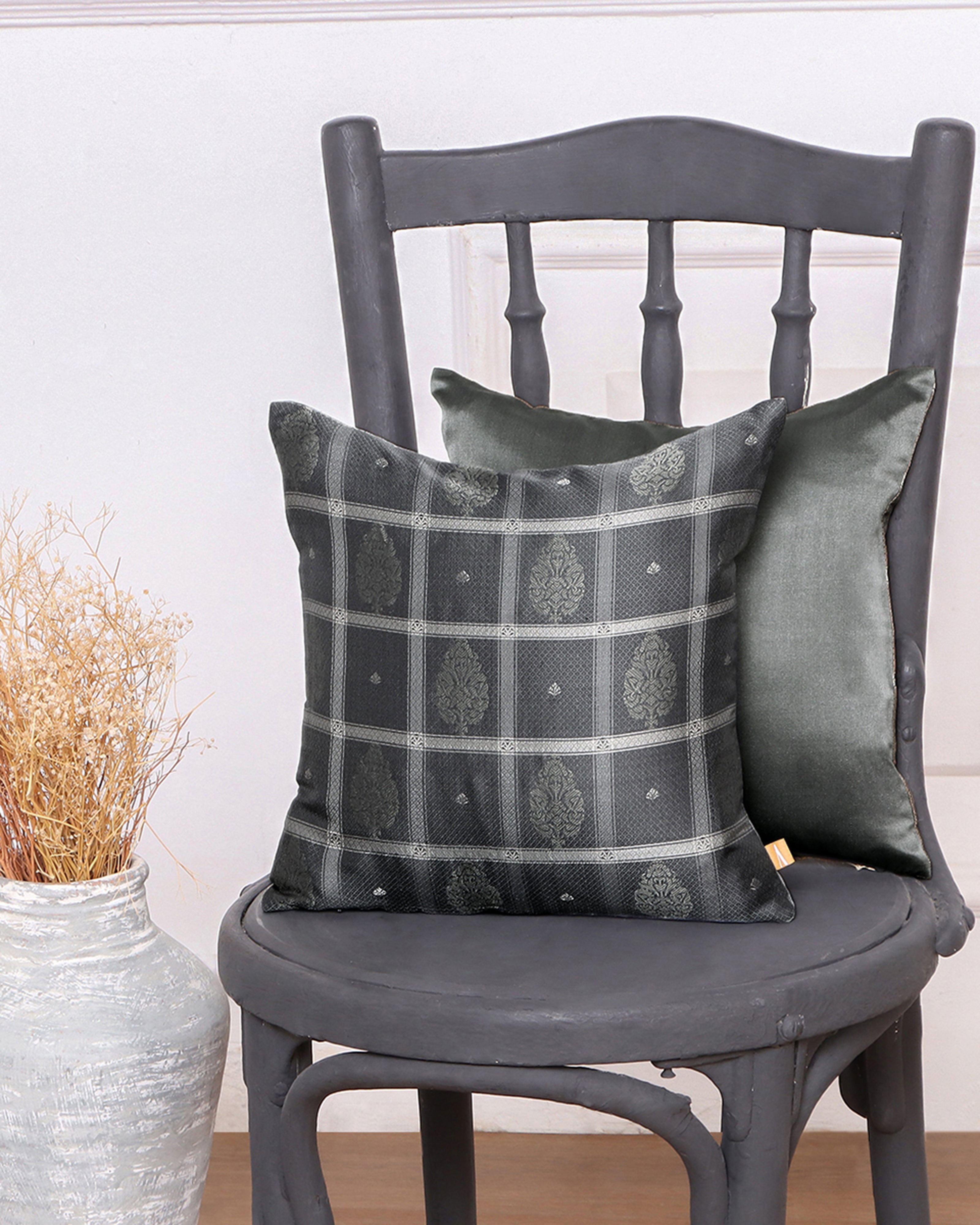 Anant Banarasi Powdi Silk Cushion Cover