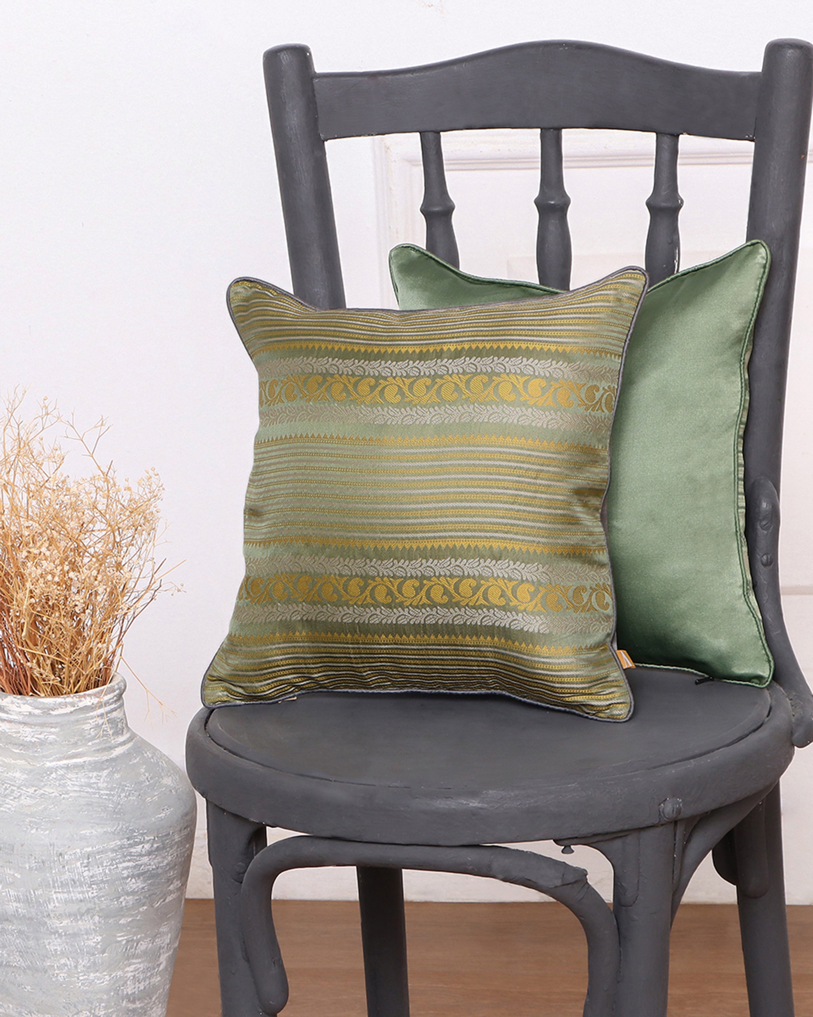 Prabhat Banarasi Tanchoi Silk Cushion Cover