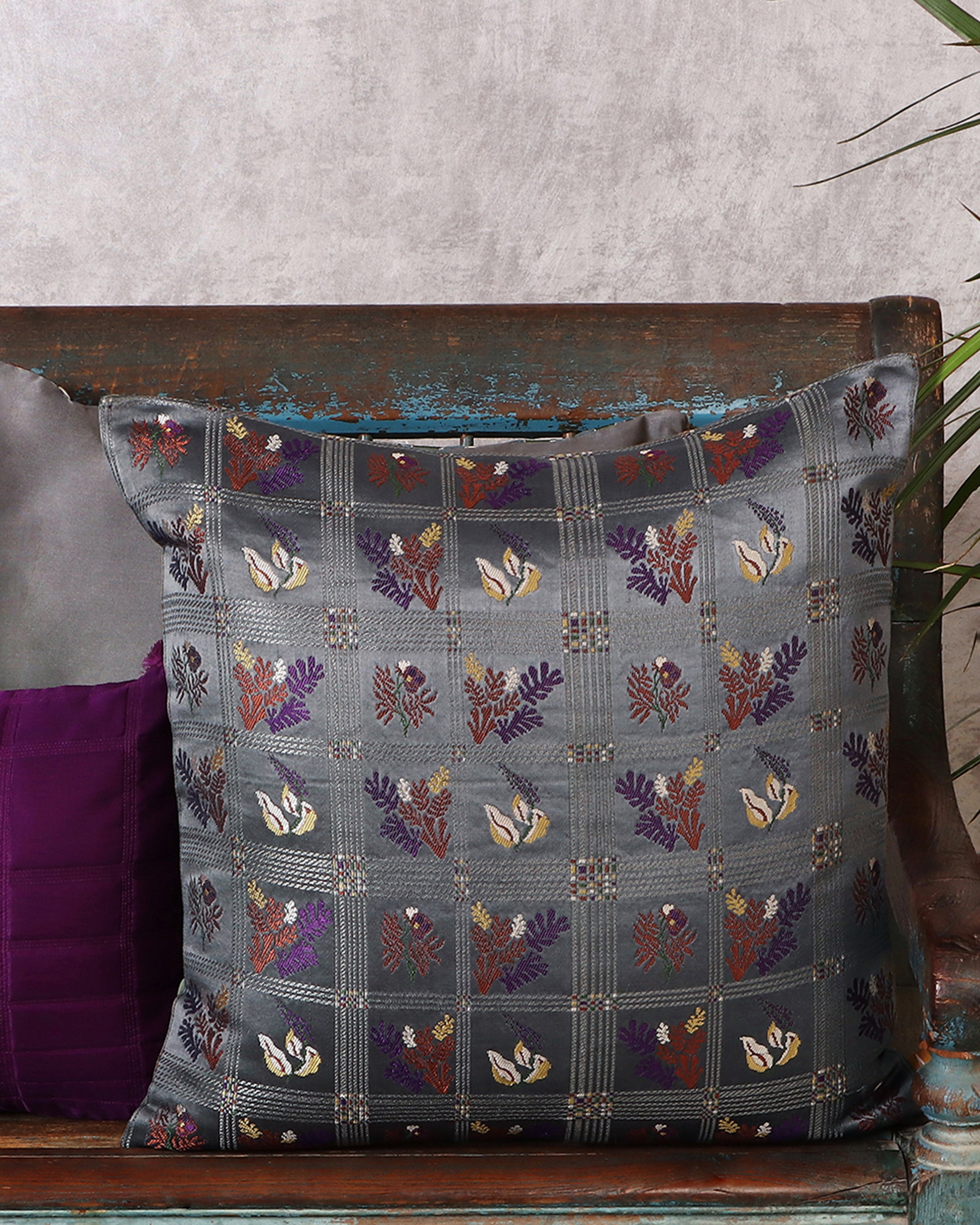 Utpala Banarasi Gyasar Silk Cushion Cover