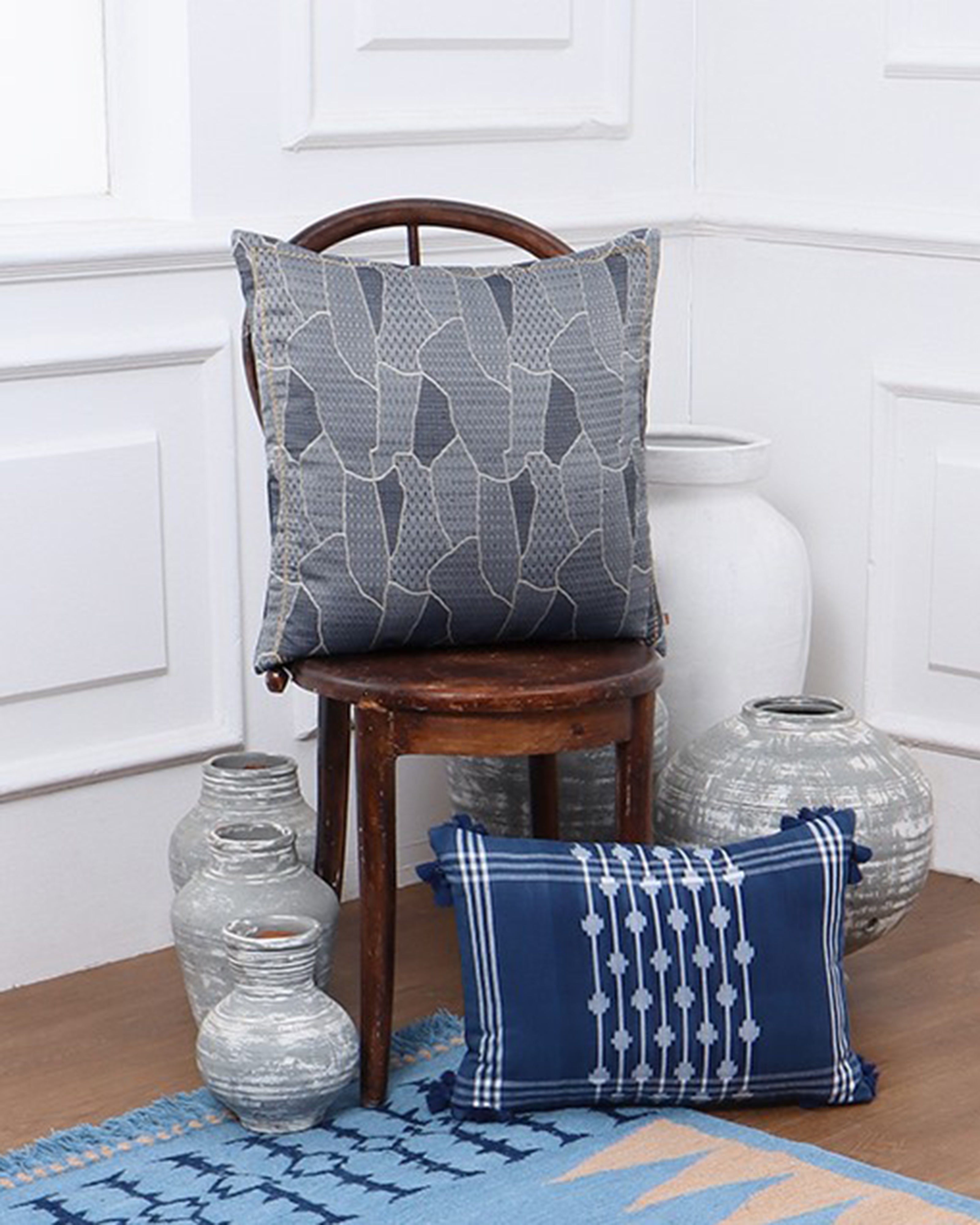 Kitusugi Banarasi Satin Brocade Silk Cotton Cushion Cover