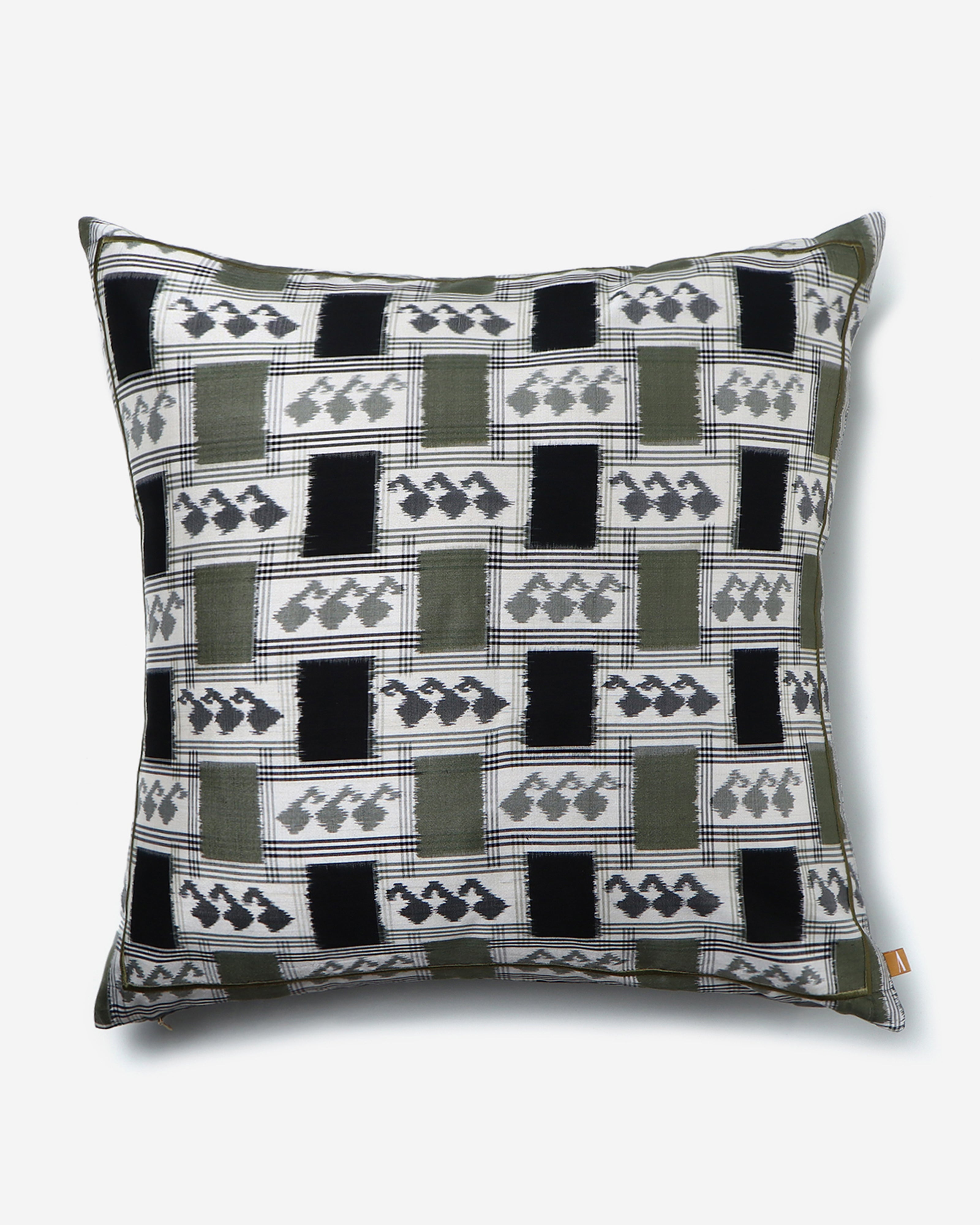 Agni Pochampally Double Ikat Silk Cushion Cover