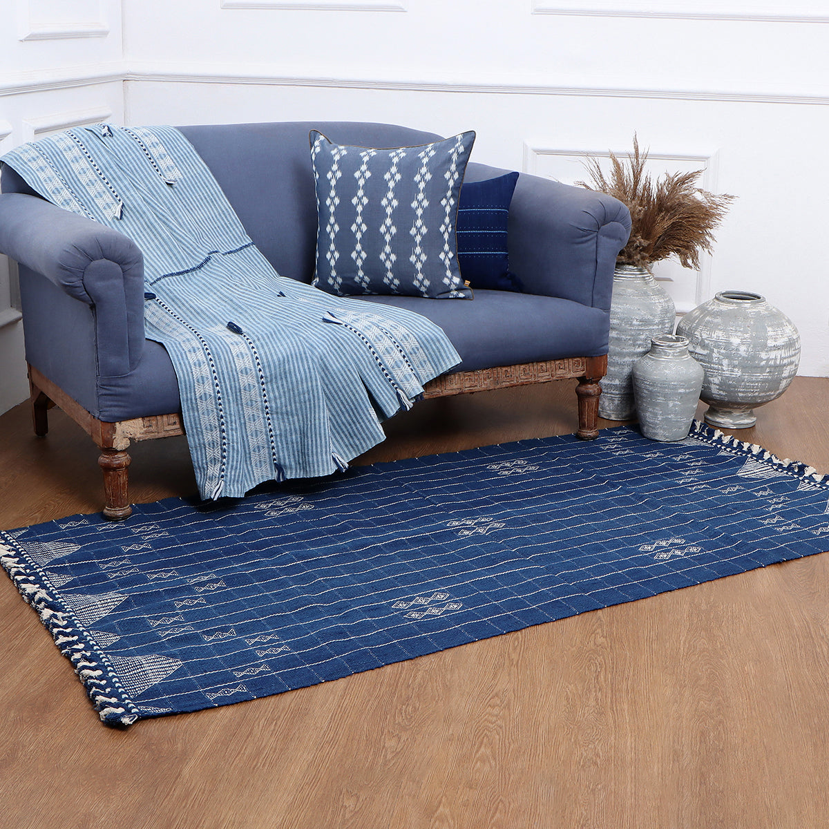 Saiki Bhujodi Extra Weft Wool Cotton Rug