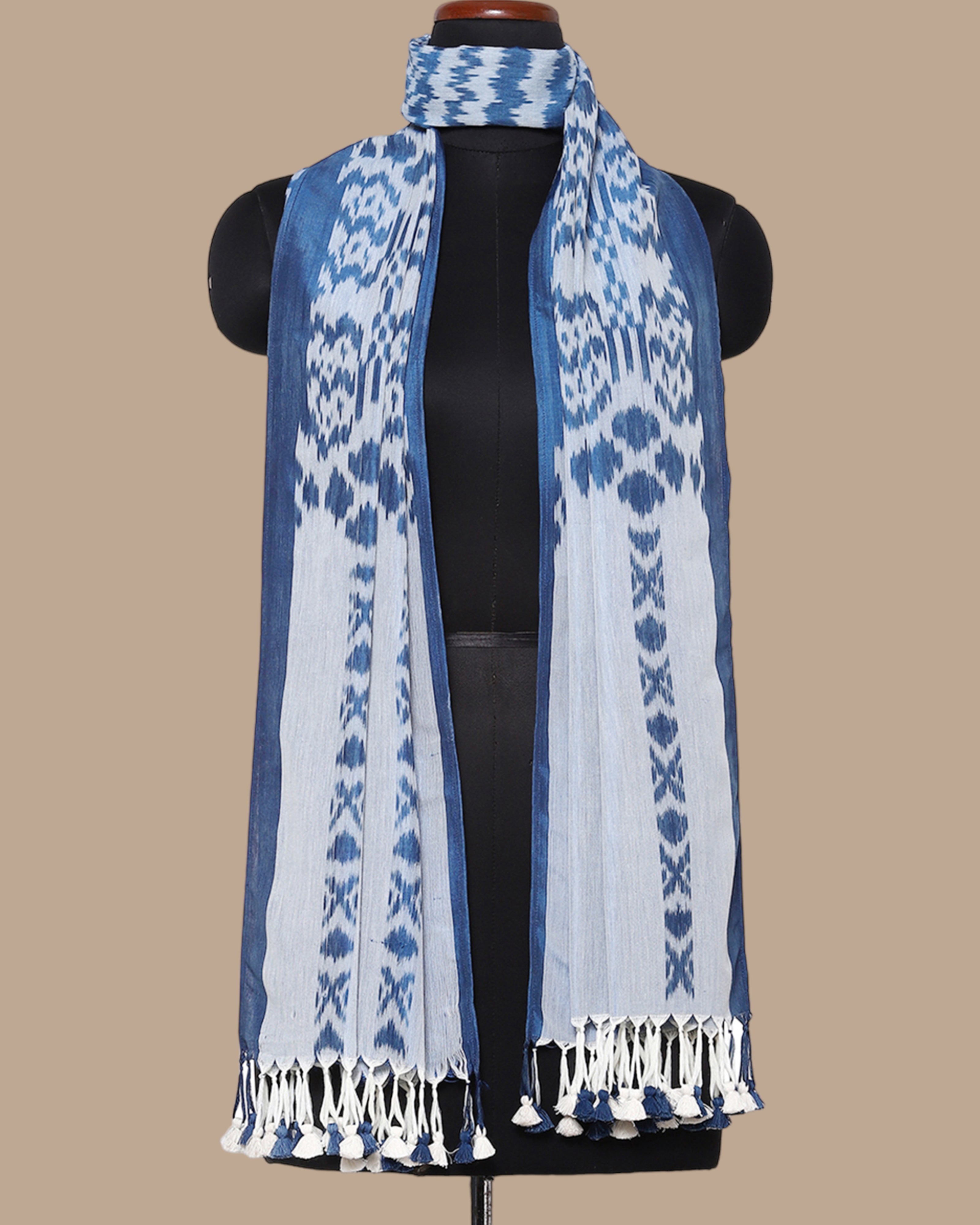 Oma Pochampally Warp Ikat Cotton Silk Stole