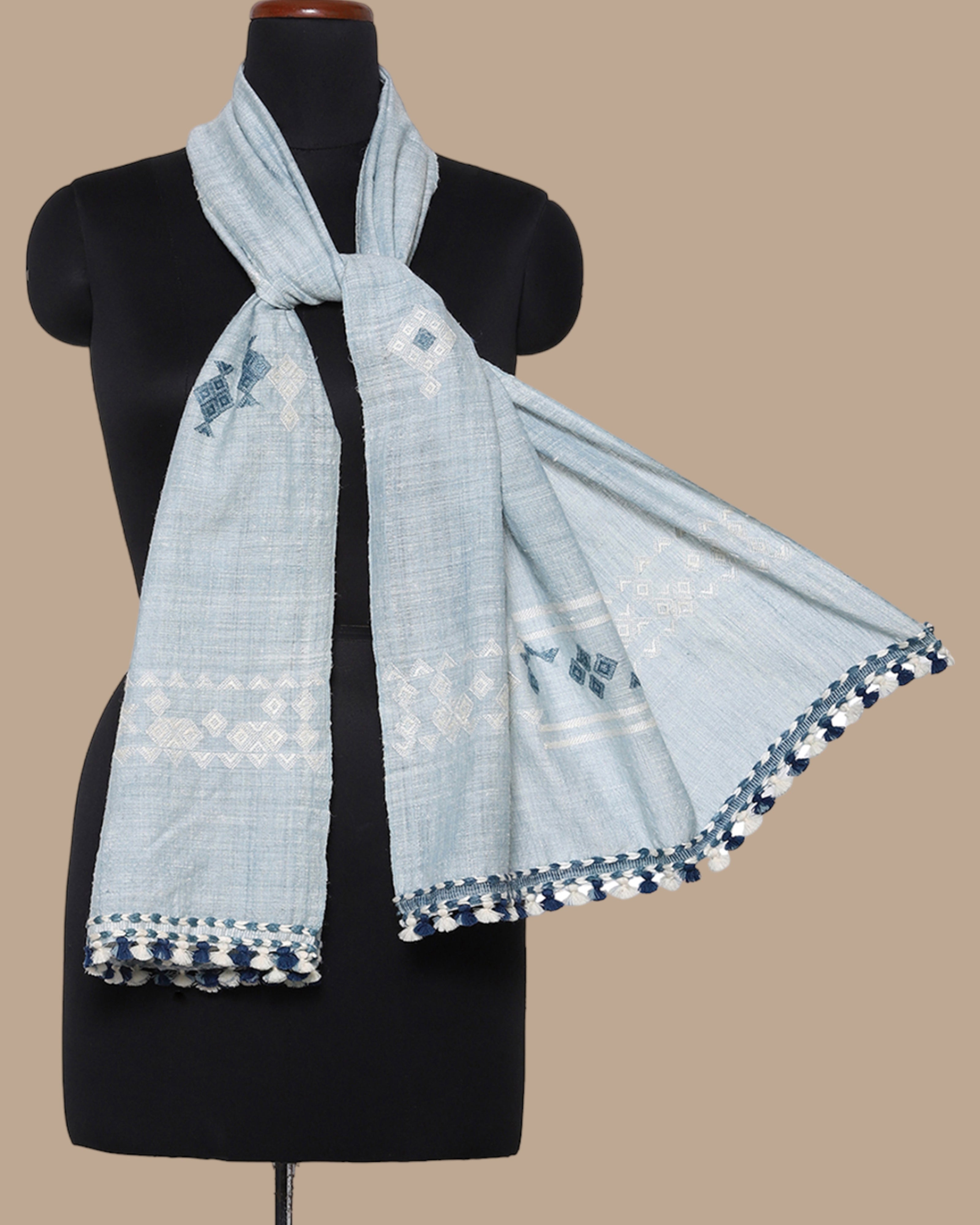 Urja Bhujodi Extra Weft Wool Silk Stole