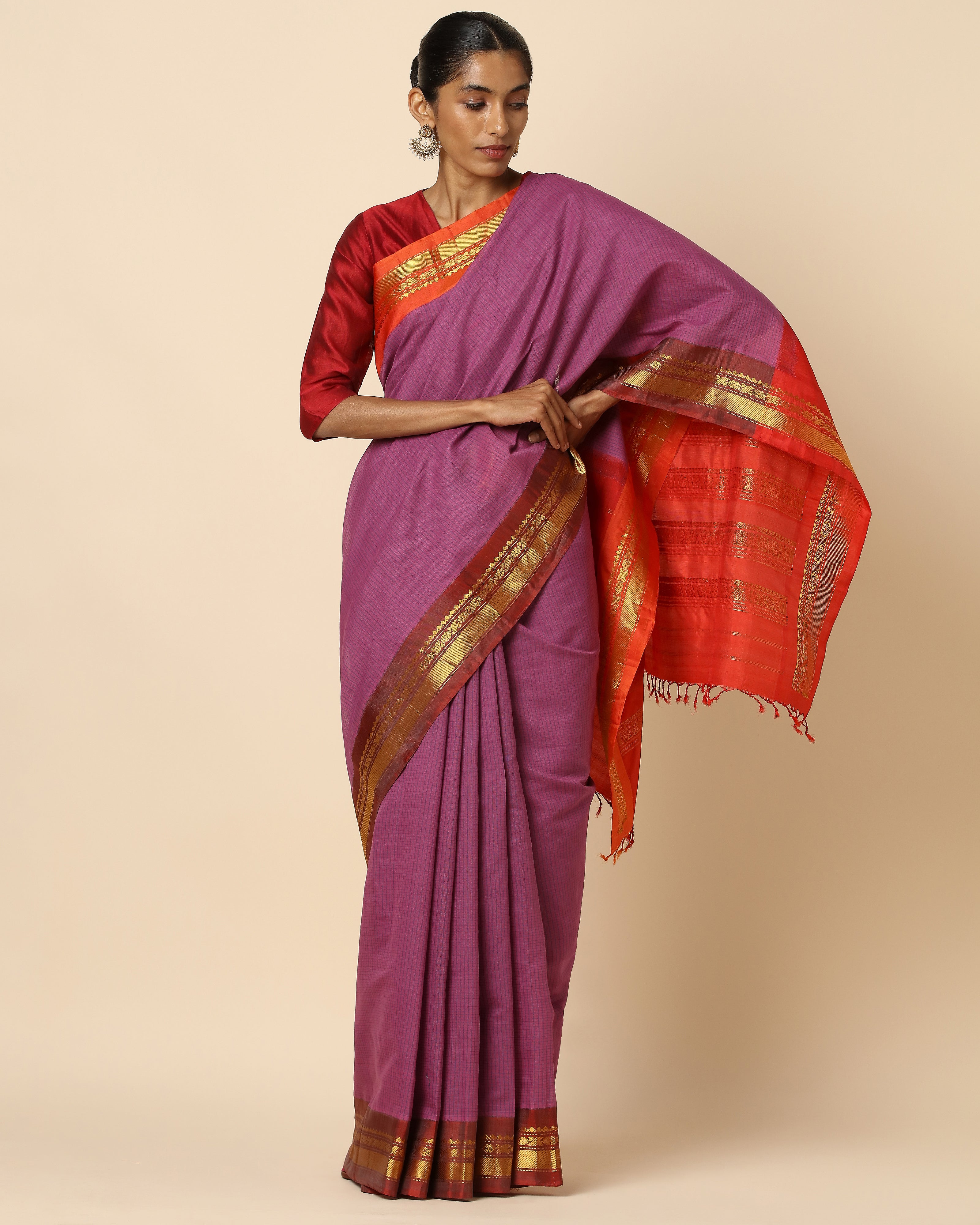 Sadhvi Gadwal Kuttu Weave Cotton Silk Saree