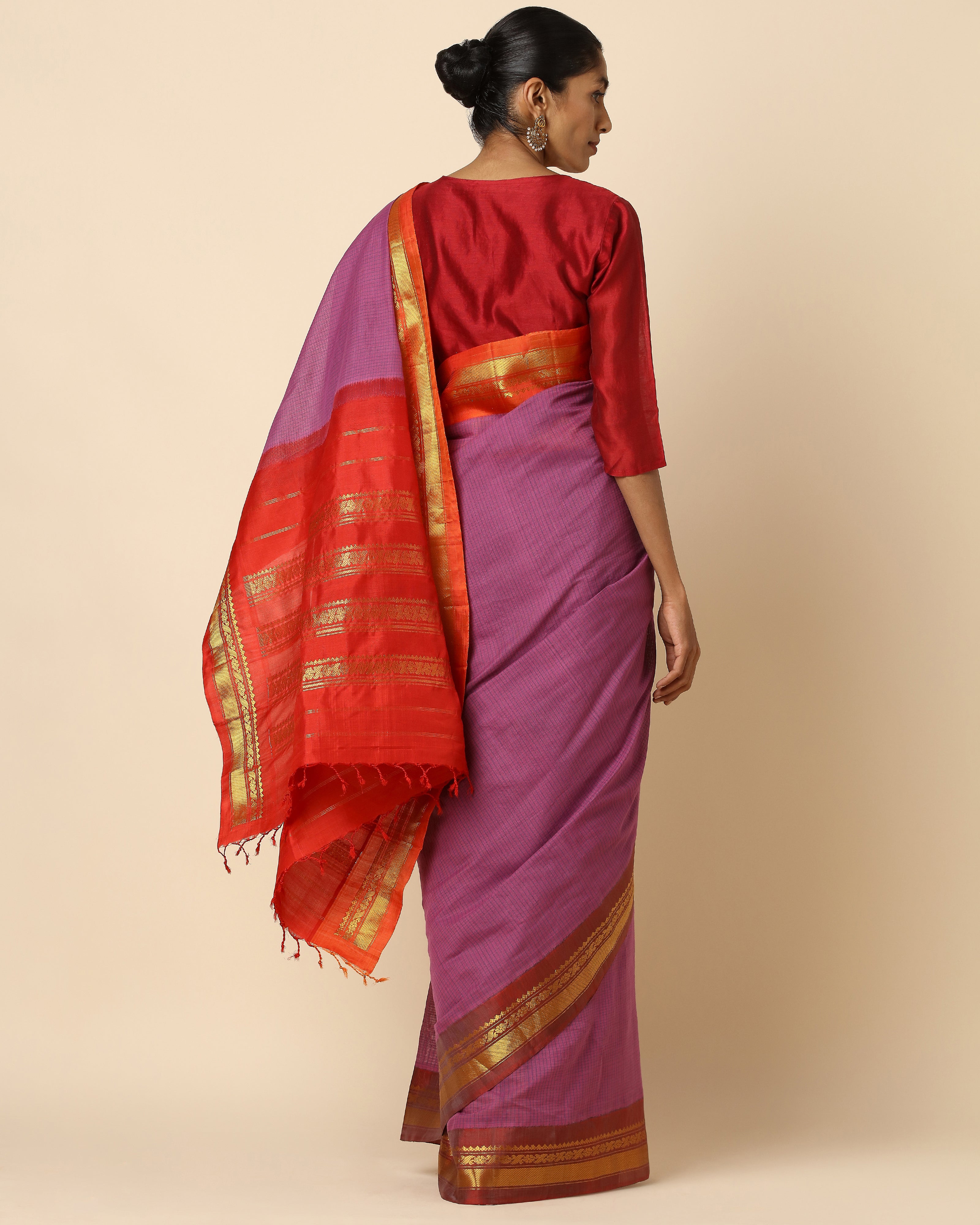 Sadhvi Gadwal Kuttu Weave Cotton Silk Saree