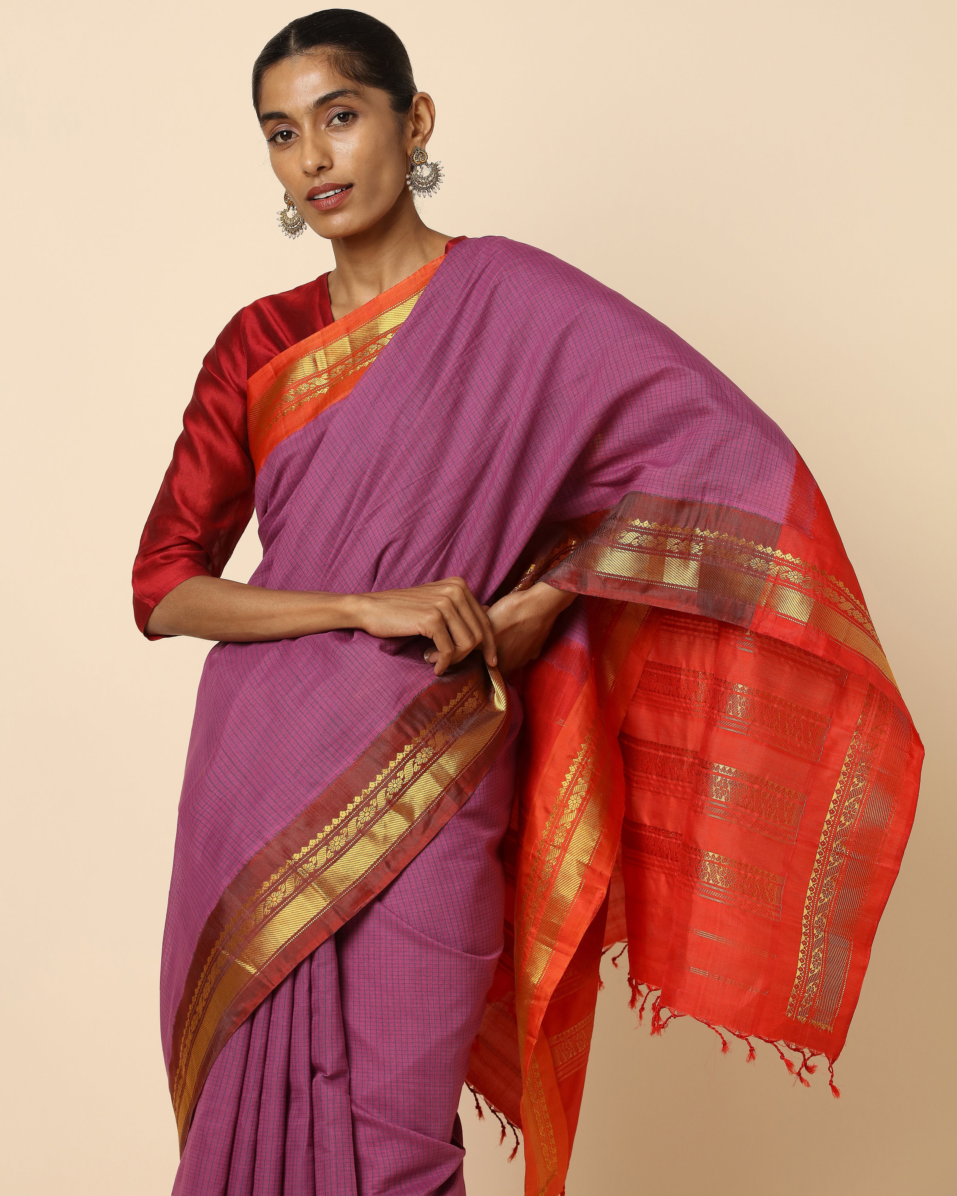 Sadhvi Gadwal Kuttu Weave Cotton Silk Saree