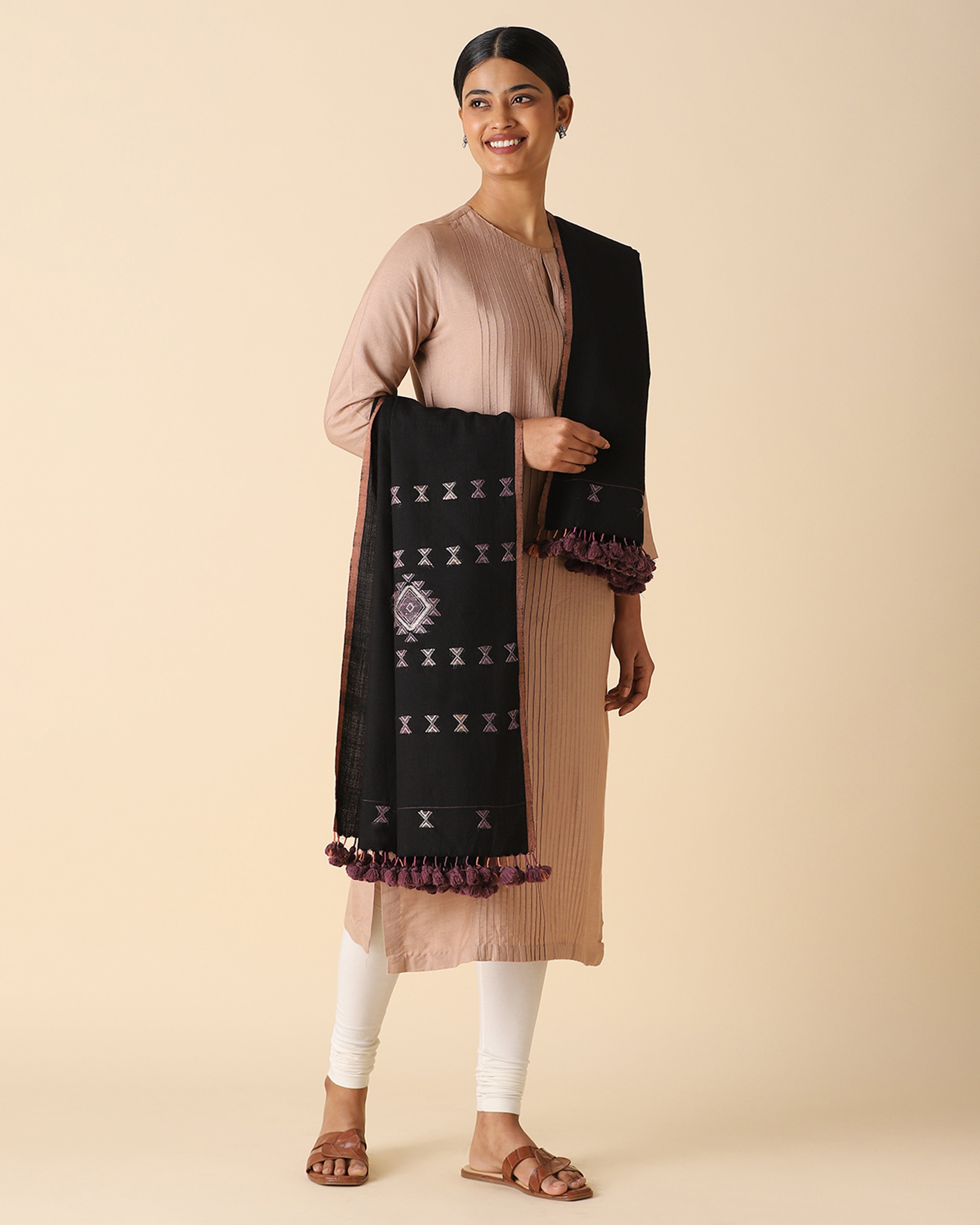 Roshan Bhujodi Extra Weft Wool Silk Shawl