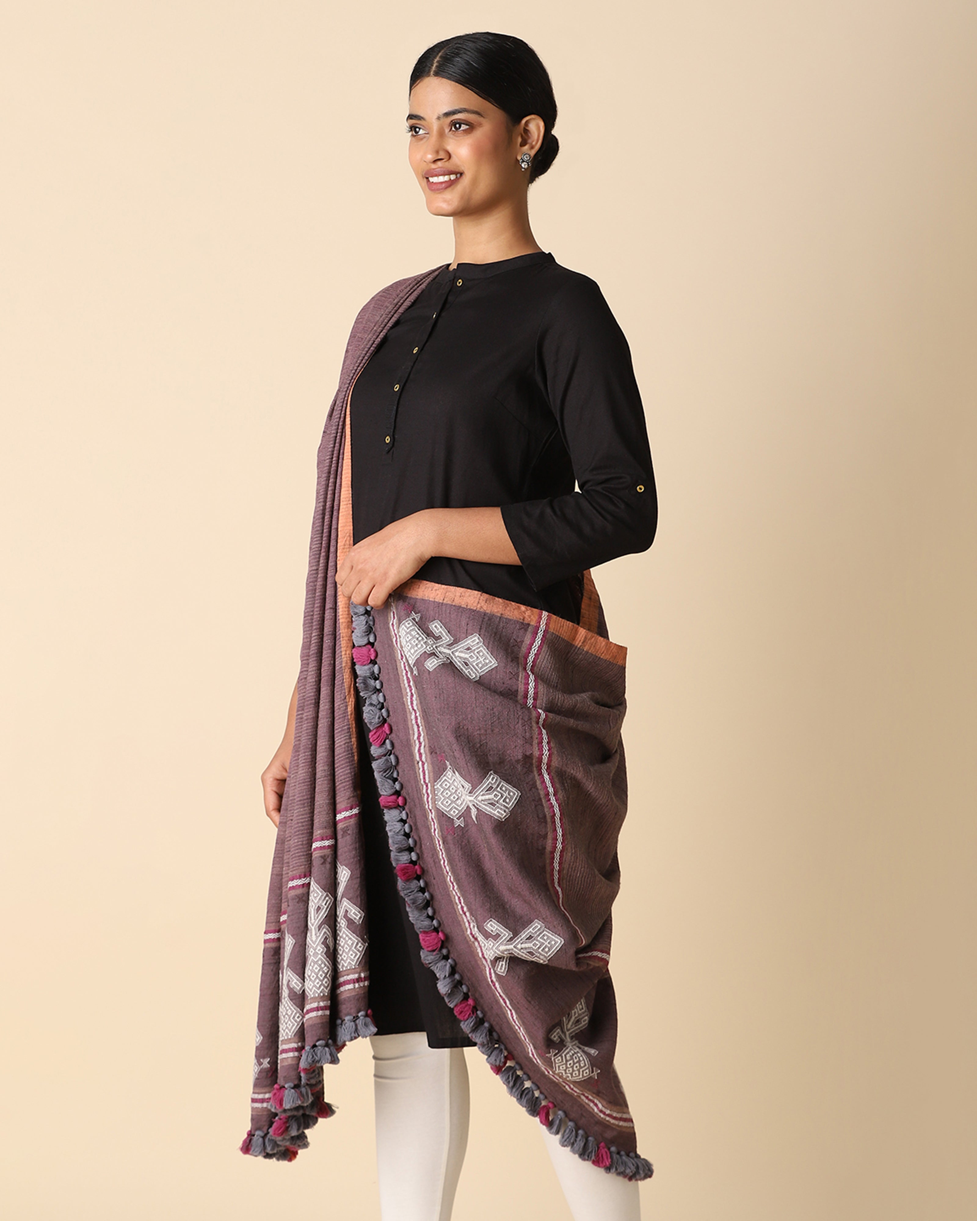 Suhana Bhujodi Extra Weft Wool Silk Shawl