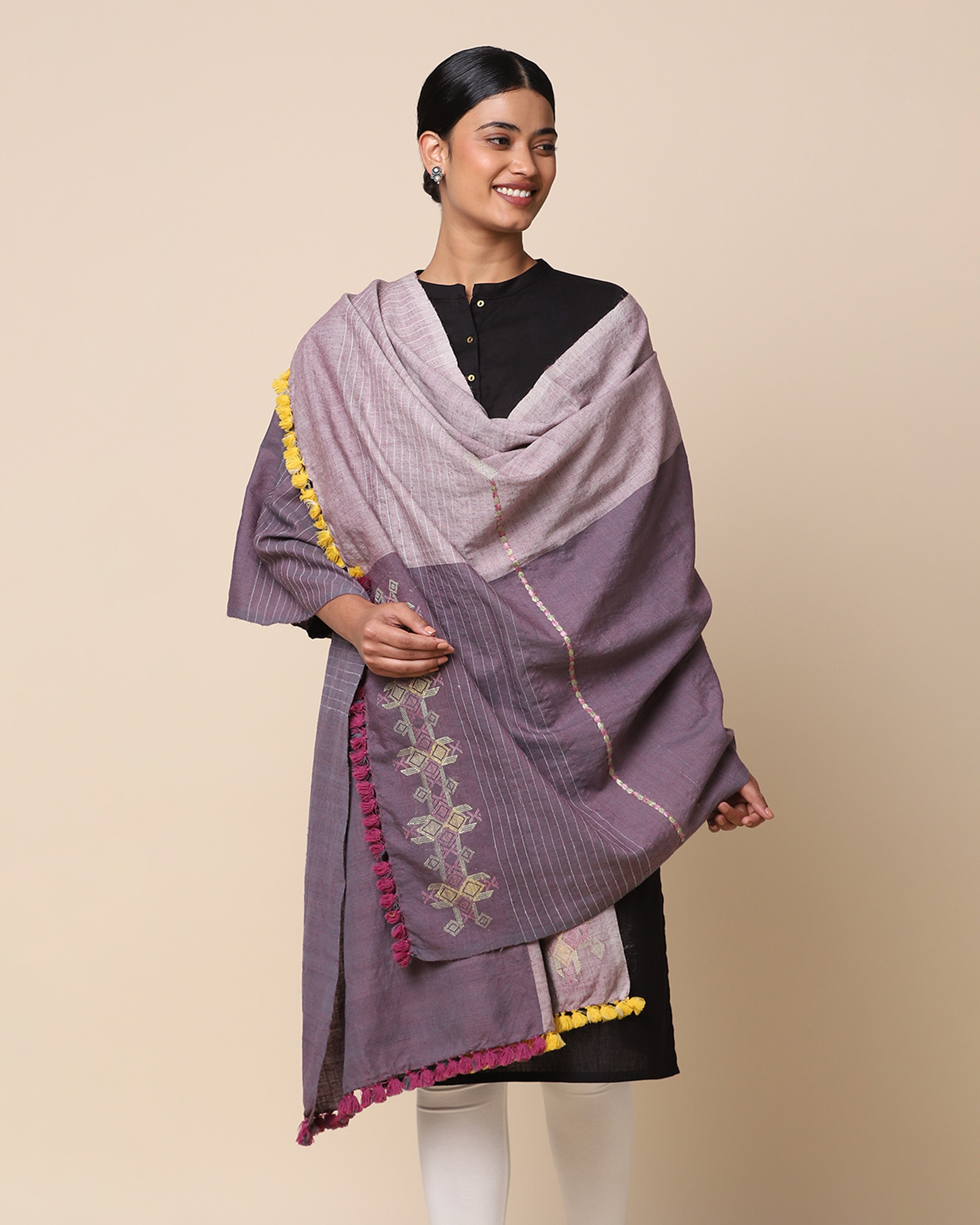 Unnati Bhujodi Extra Weft Wool Silk Shawl