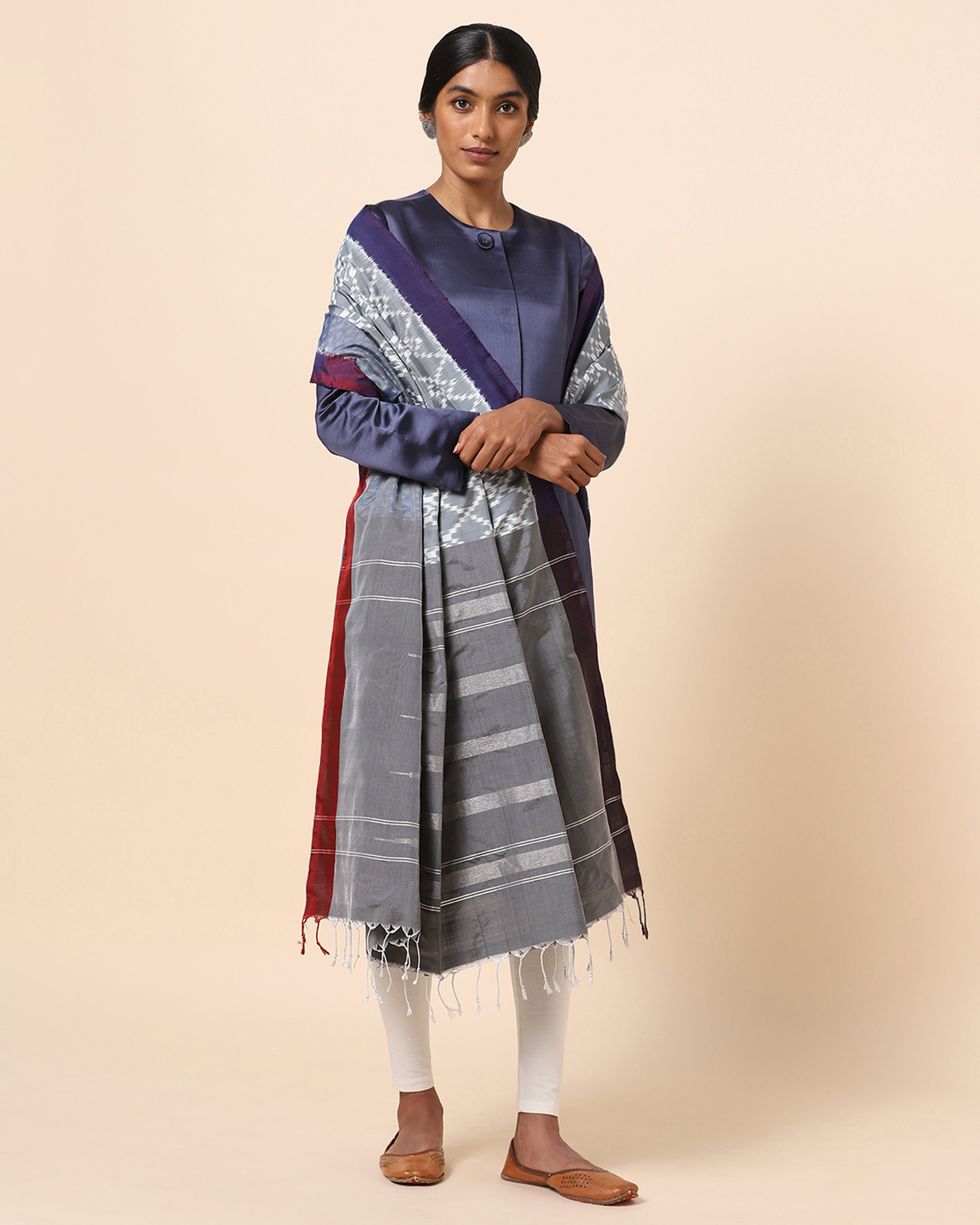 Aayu Pochampally Weft Ikat Silk Dupatta