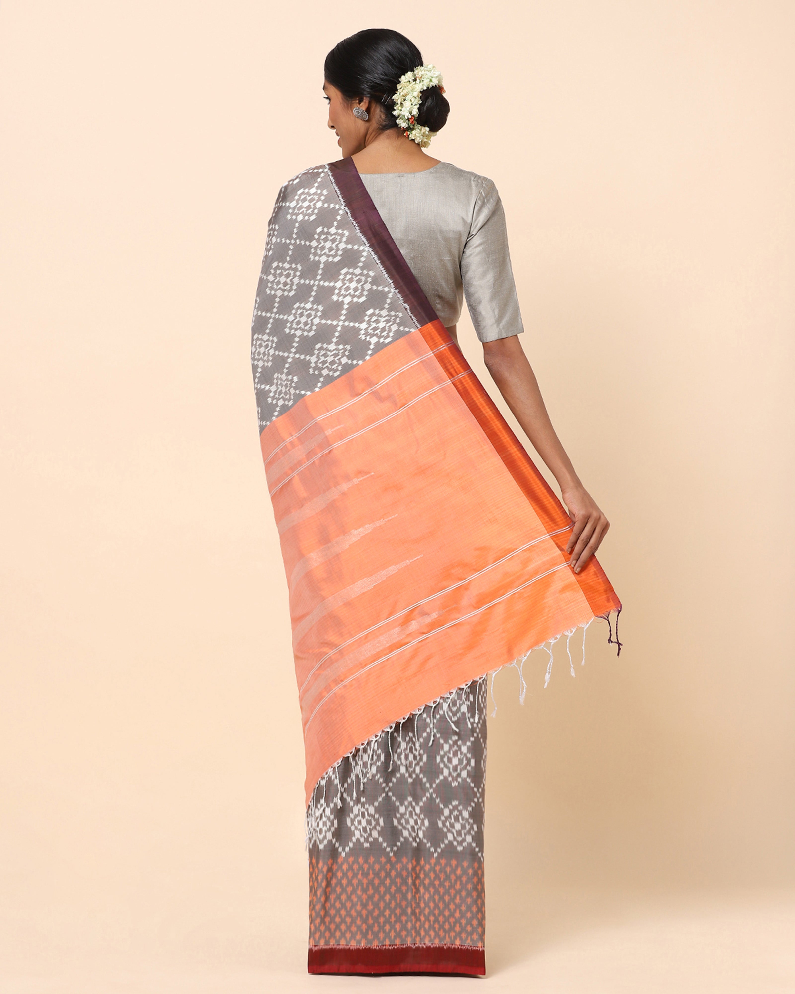 Aayu Pochampally Weft Ikat Silk Saree