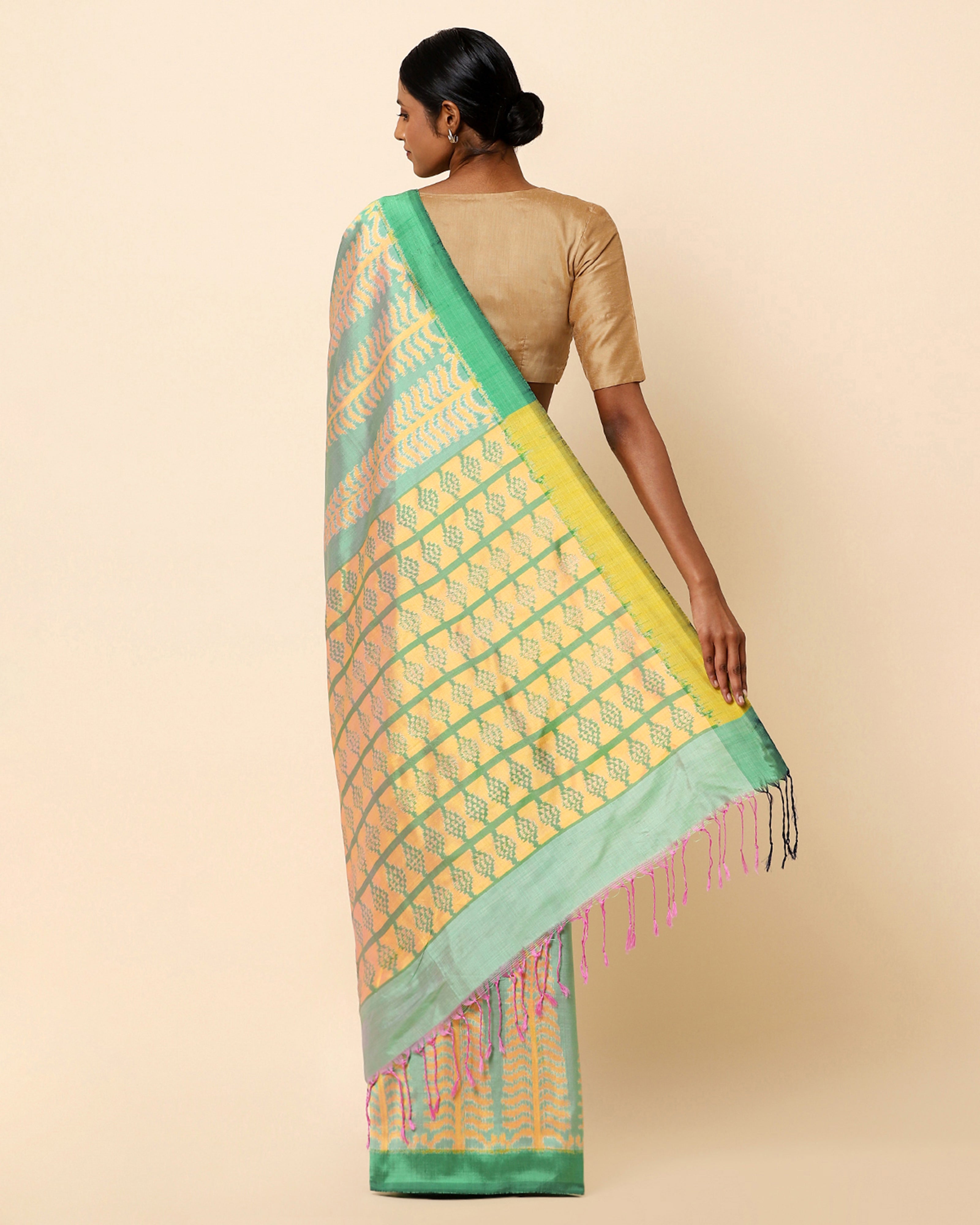 Vriksh Pochampally Weft Ikat Silk Saree