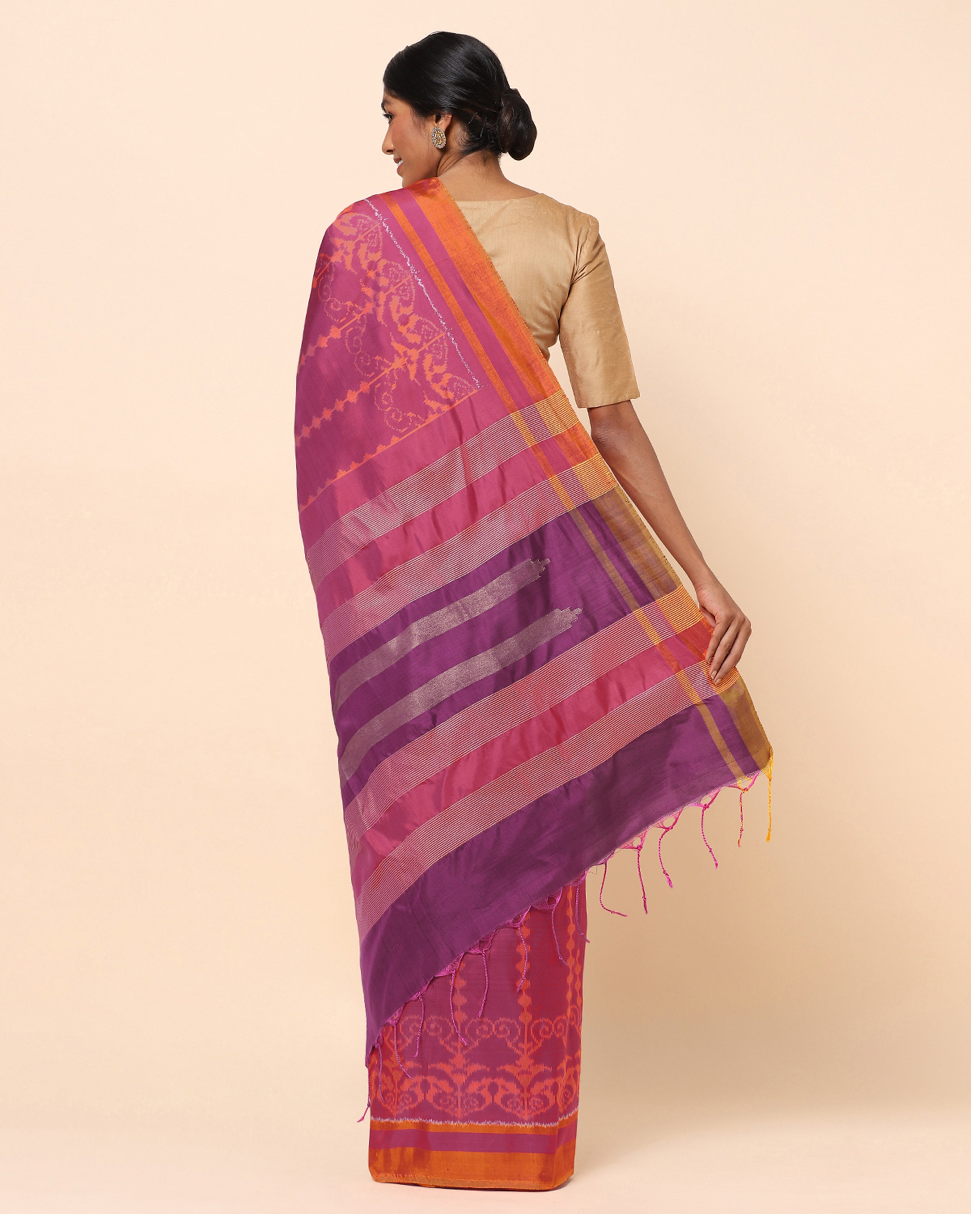 Sona Pochampally Weft Ikat Silk Saree