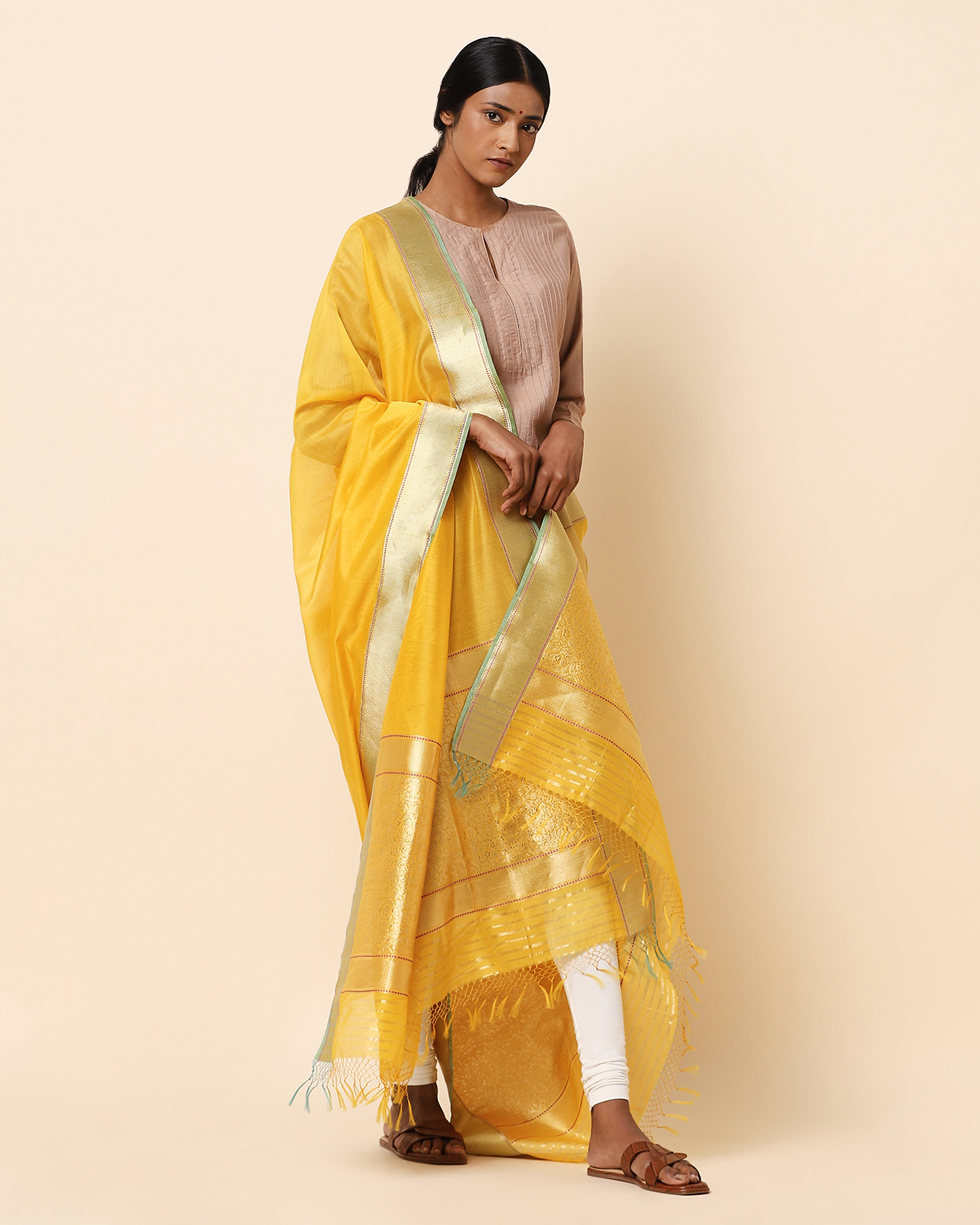 Khyaal Banarasi Kadwa Silk Cotton Dupatta