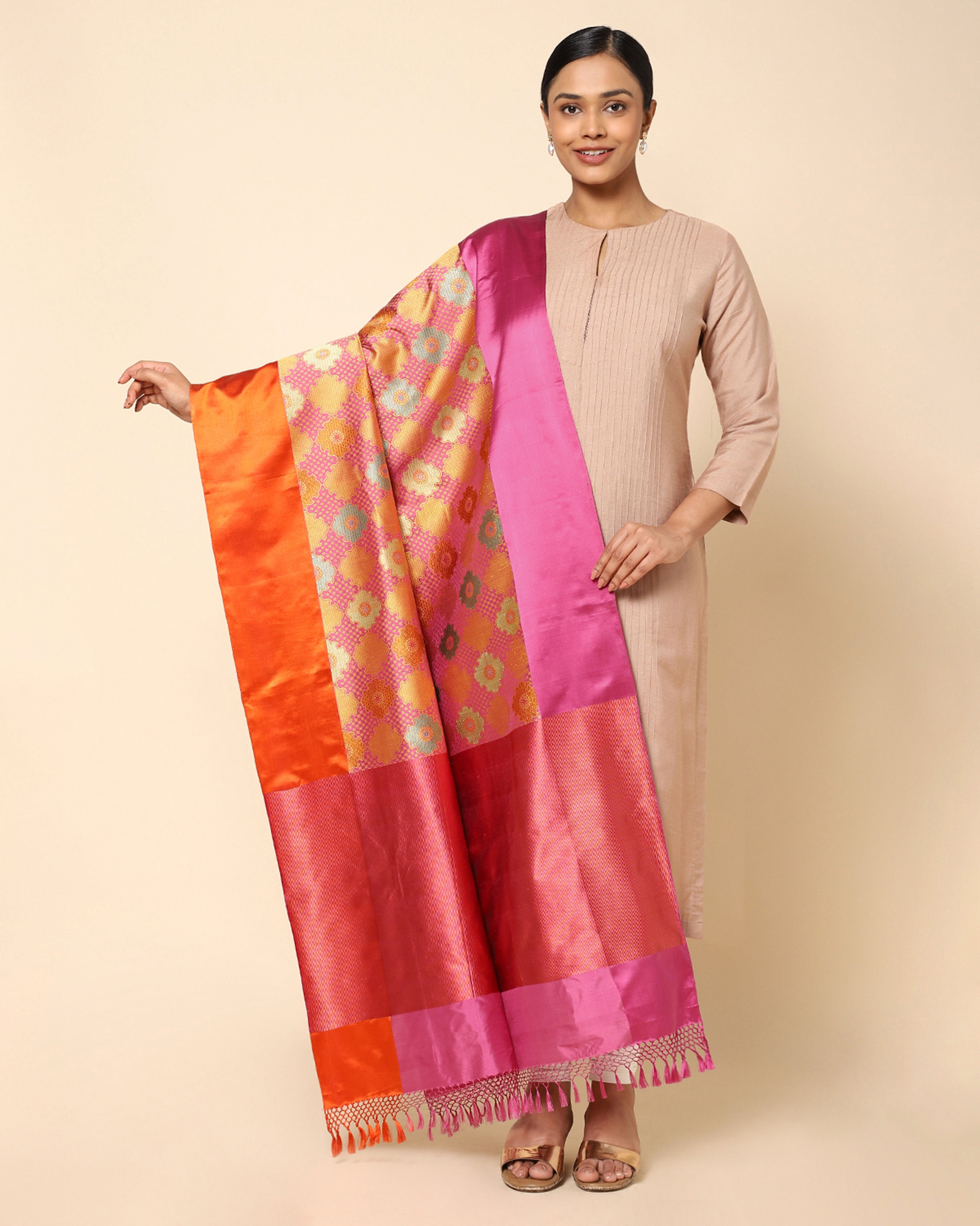 Jharoka Banarasi Kadwa Silk Dupatta