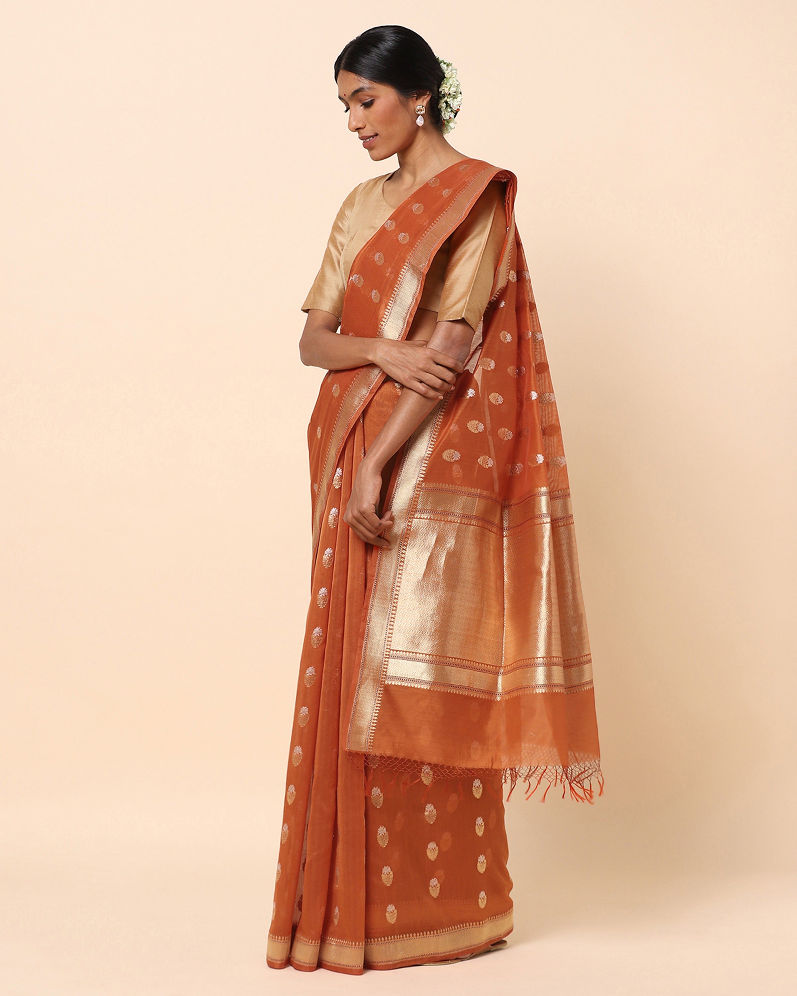 Lakshya Banarasi Cutwork Silk Cotton Saree