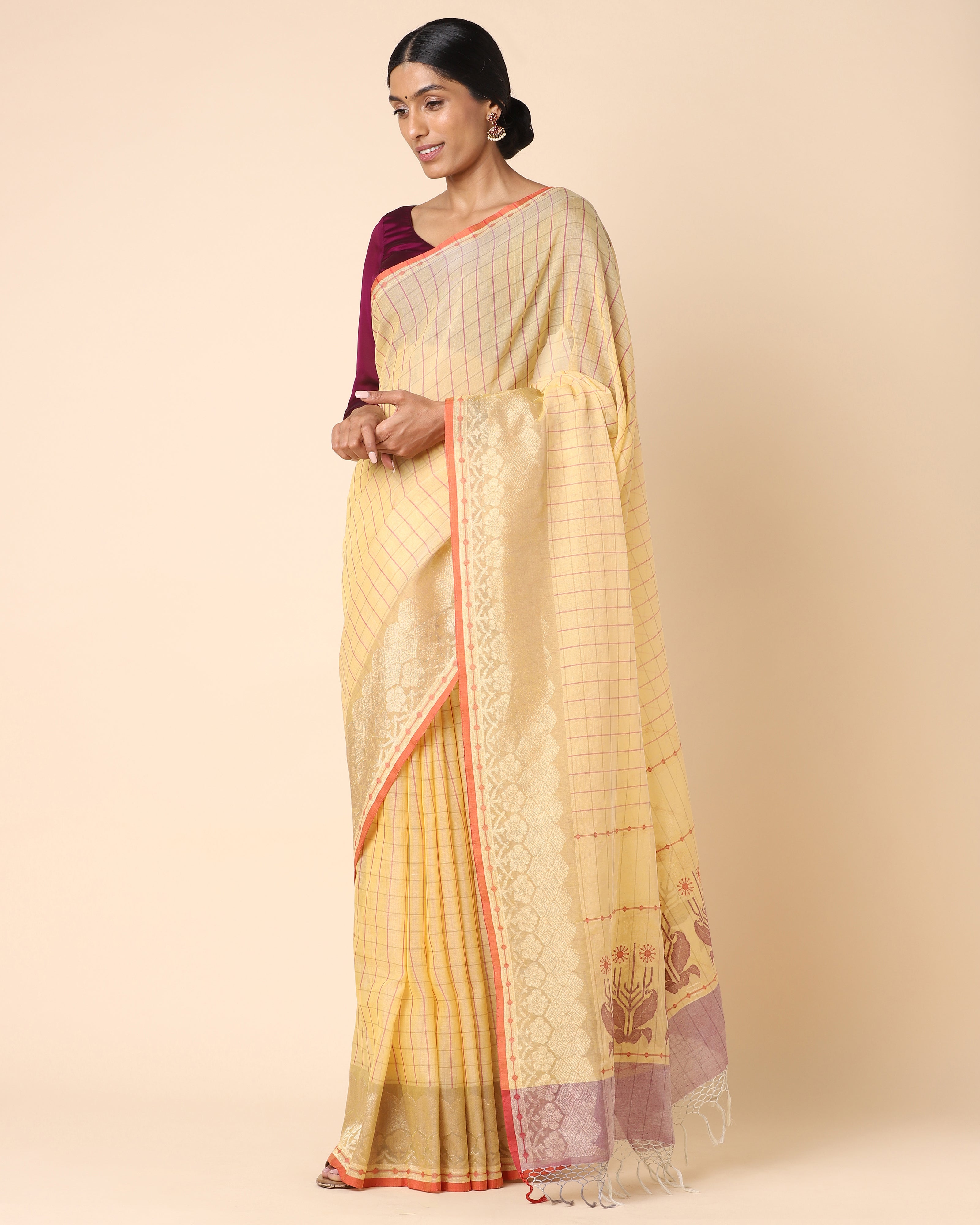 Zoha Banarasi Jamdani Cotton Saree