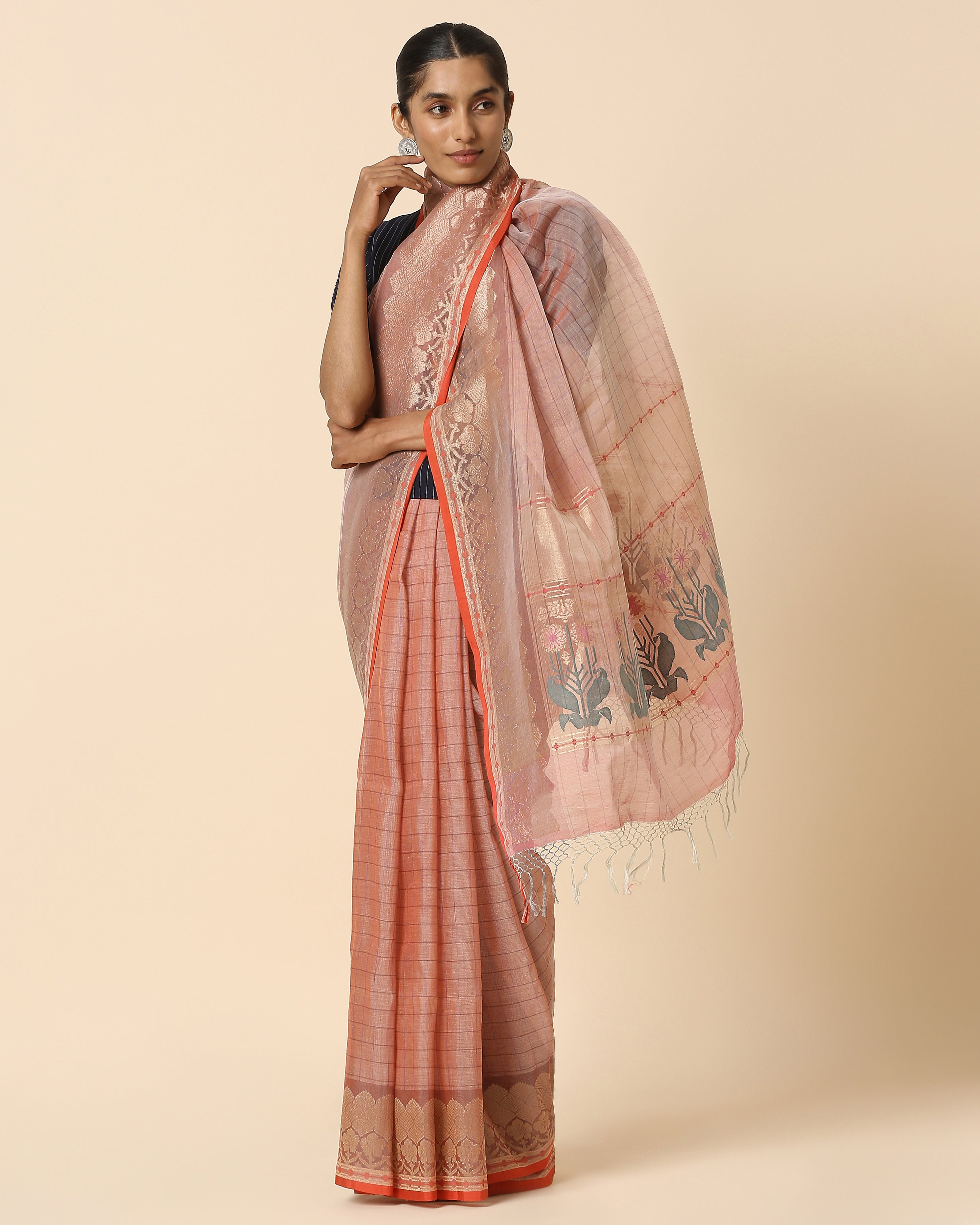 Zoha Banarasi Jamdani Cotton Saree