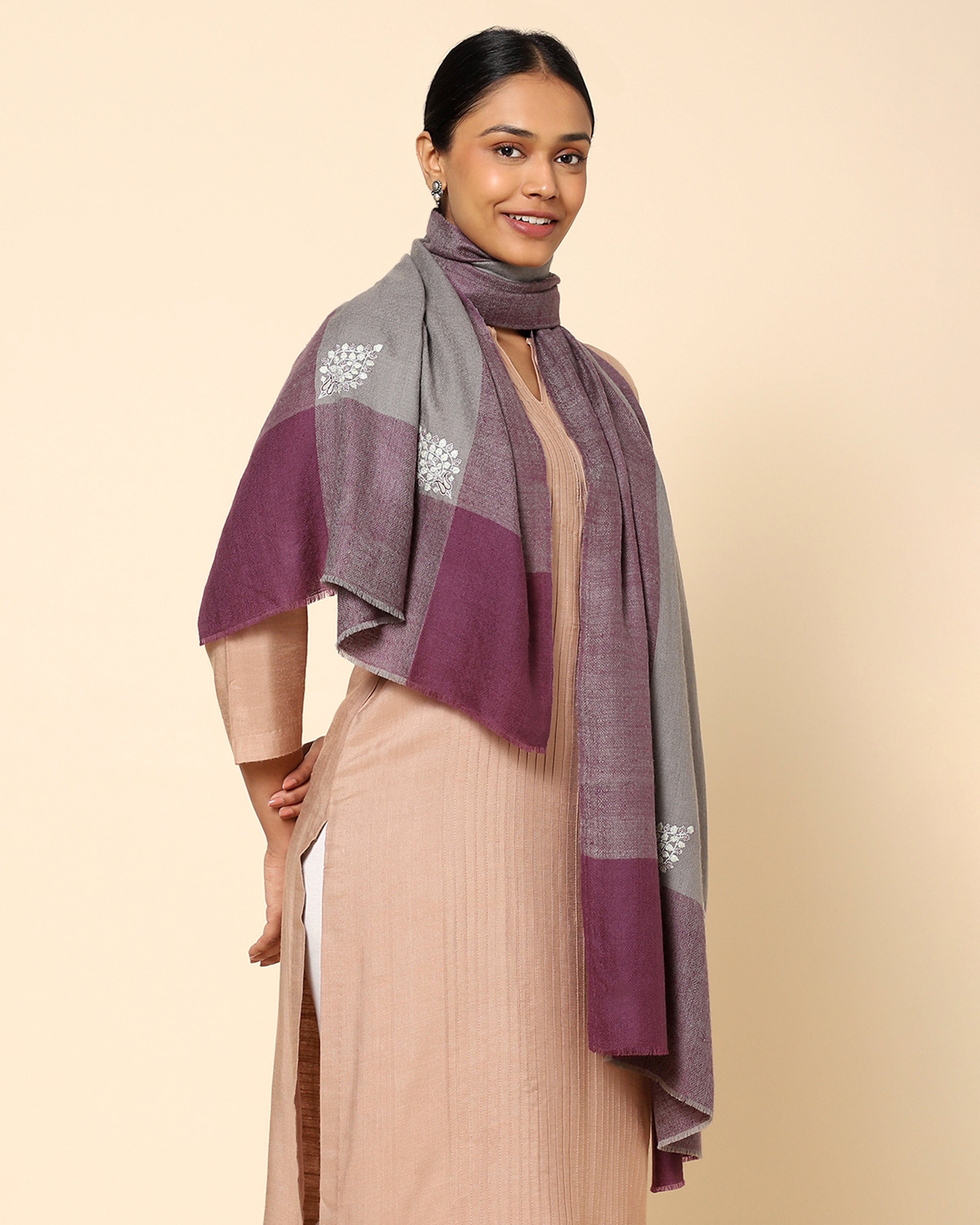 Iha Kashmir Sozni Embroidery Pashmina Stole