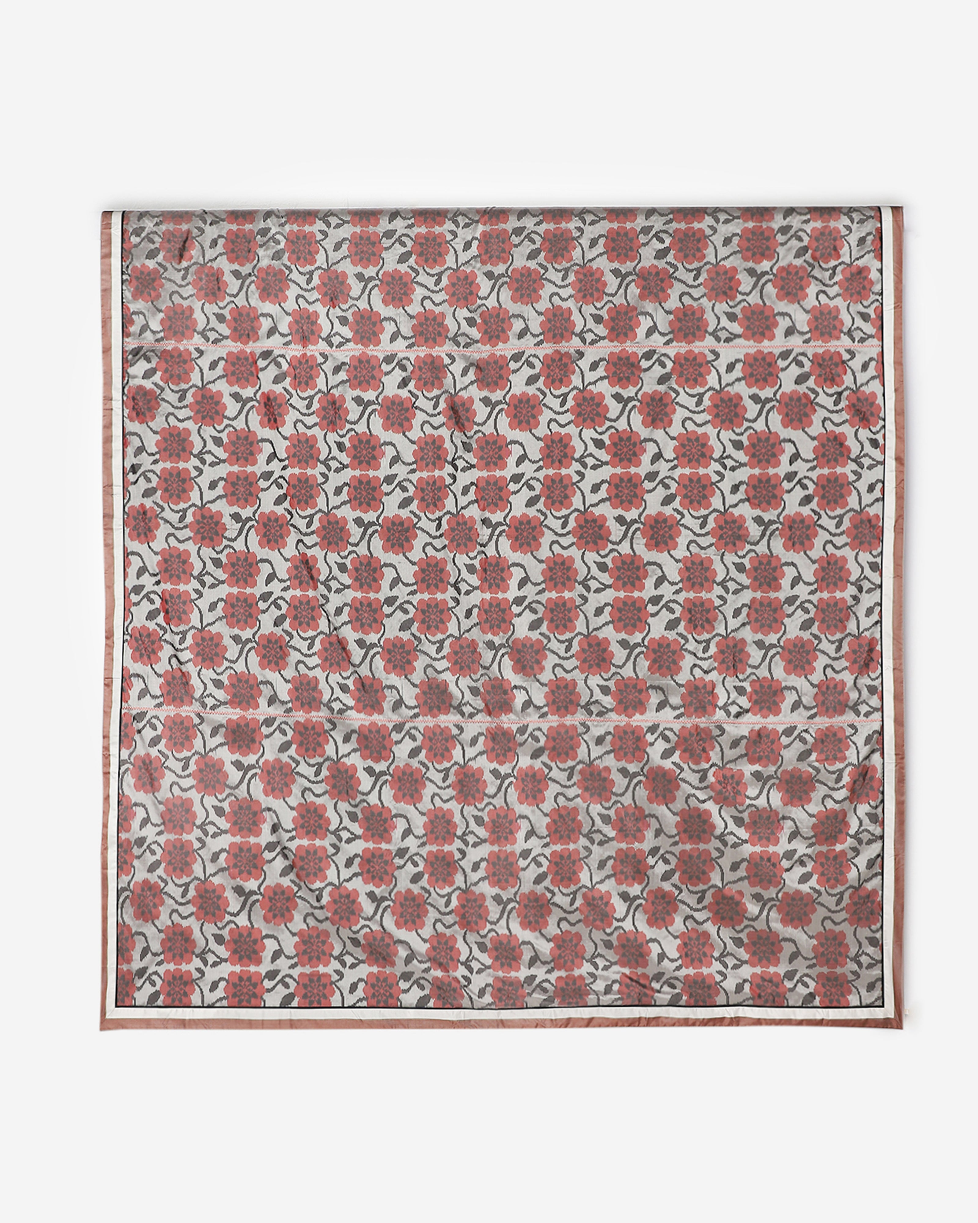 Ajeya Pochampally Weft Ikat Silk Double Bed Cover