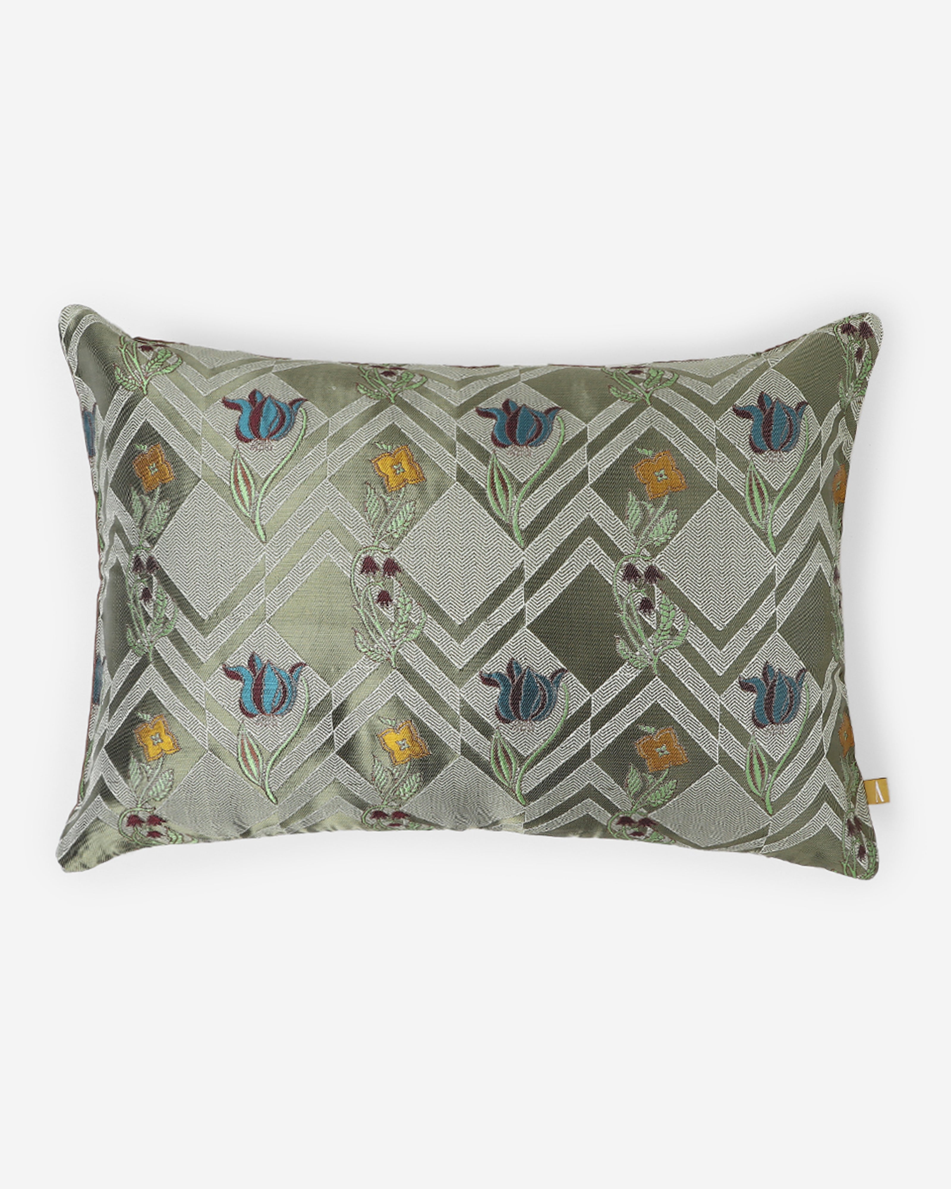 Camellia Banarasi Satin Brocade Silk Cushion Cover