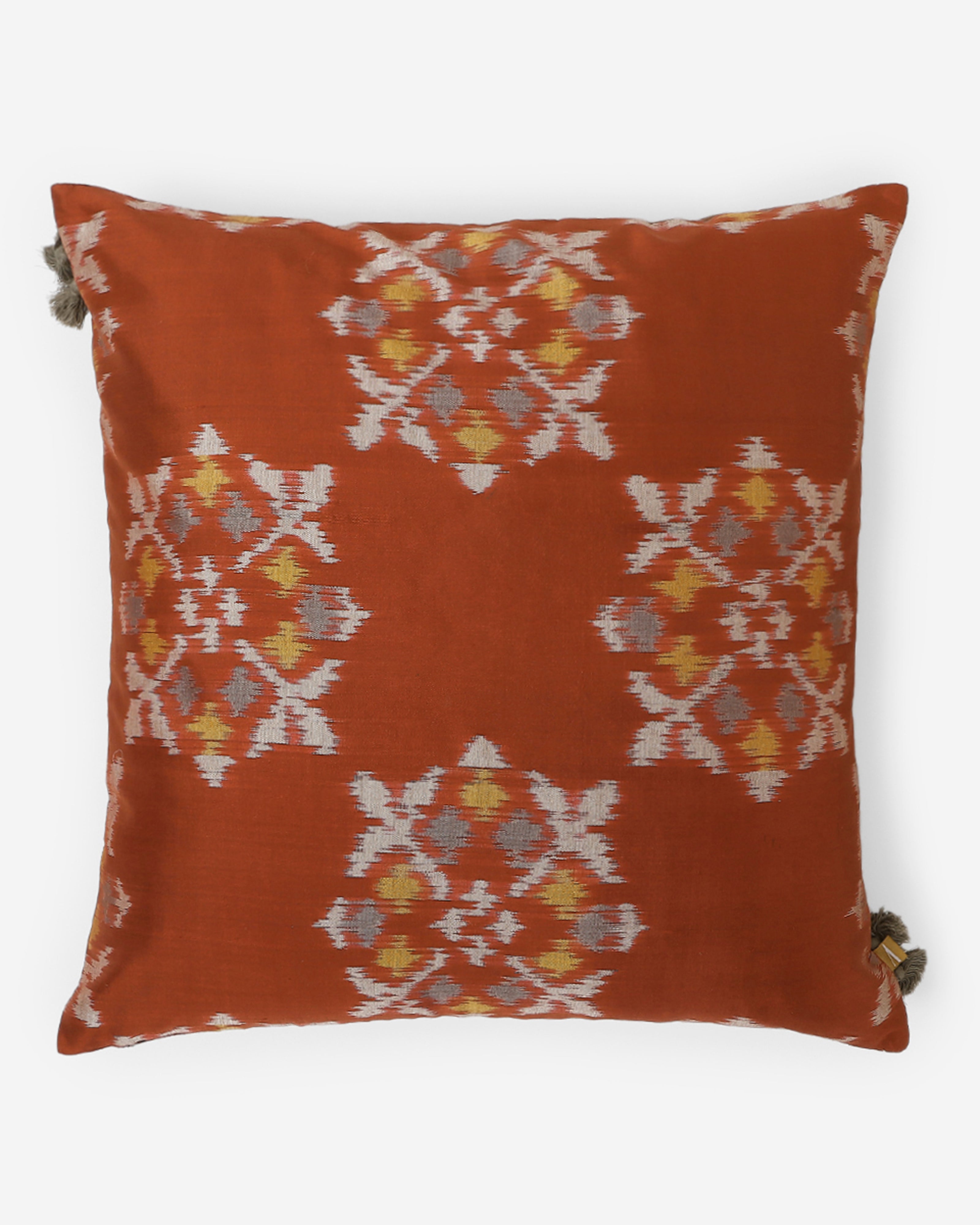 Sagara Pochampally Weft Ikat Cotton Silk Cushion Cover