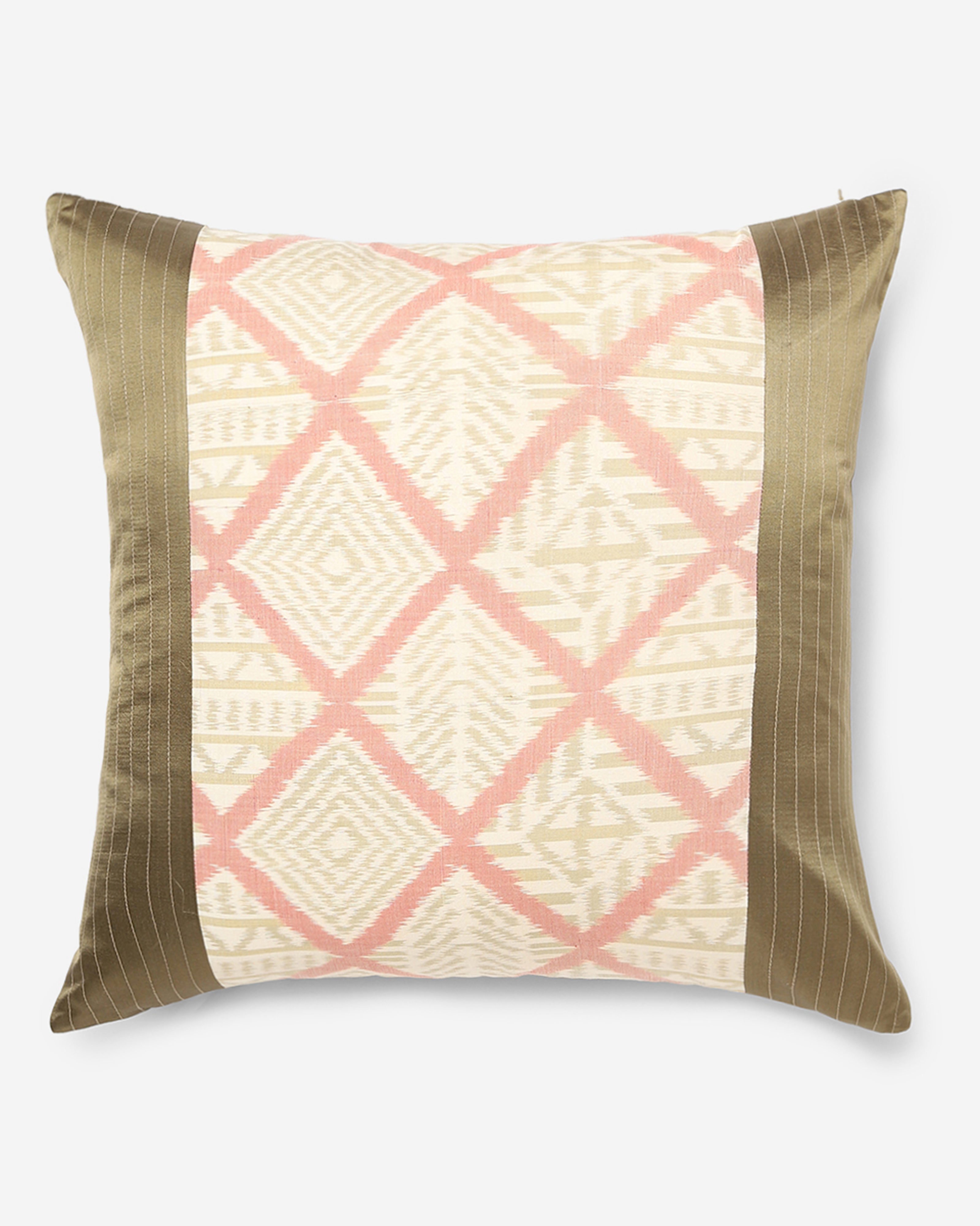Aza Pochampally Weft Ikat Cotton Silk Cushion Cover