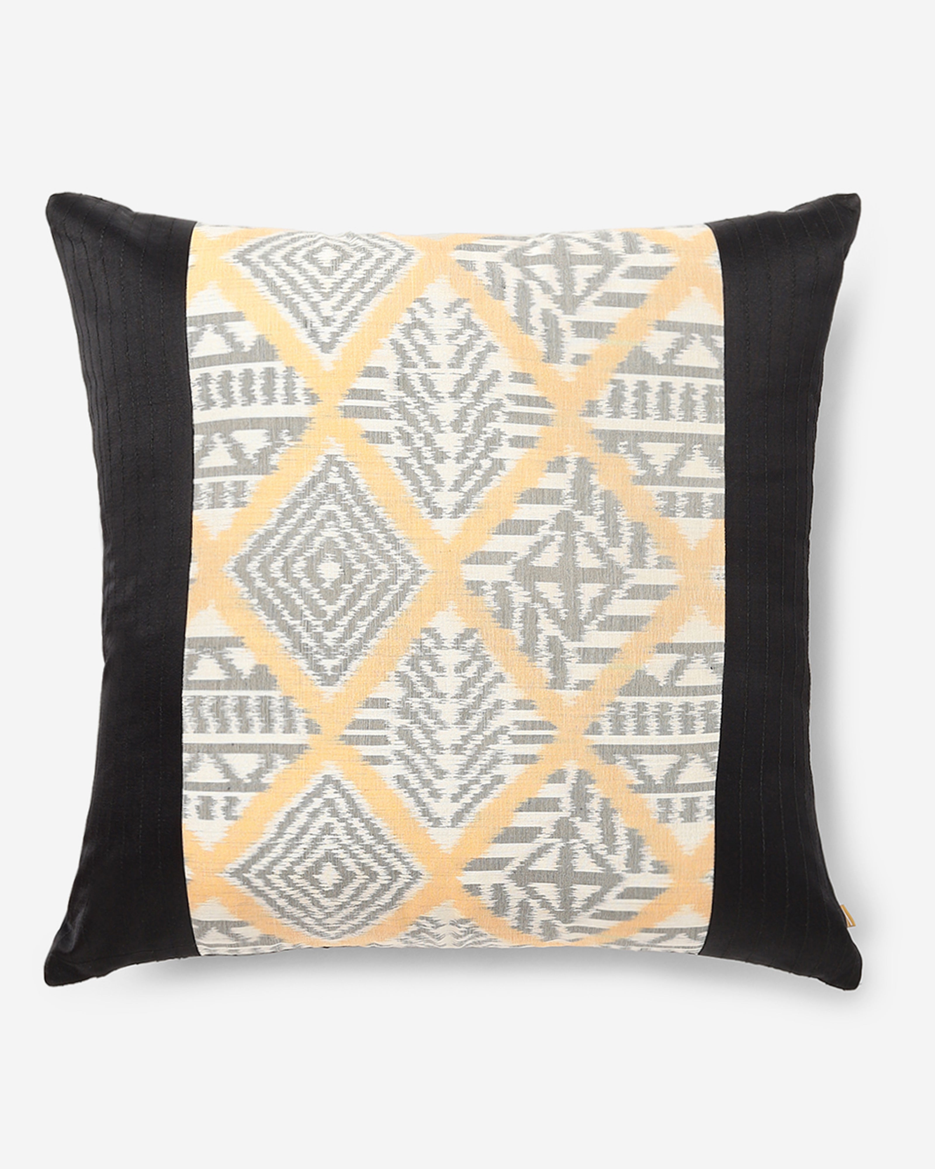 Aza Pochampally Weft Ikat Cotton Silk Cushion Cover