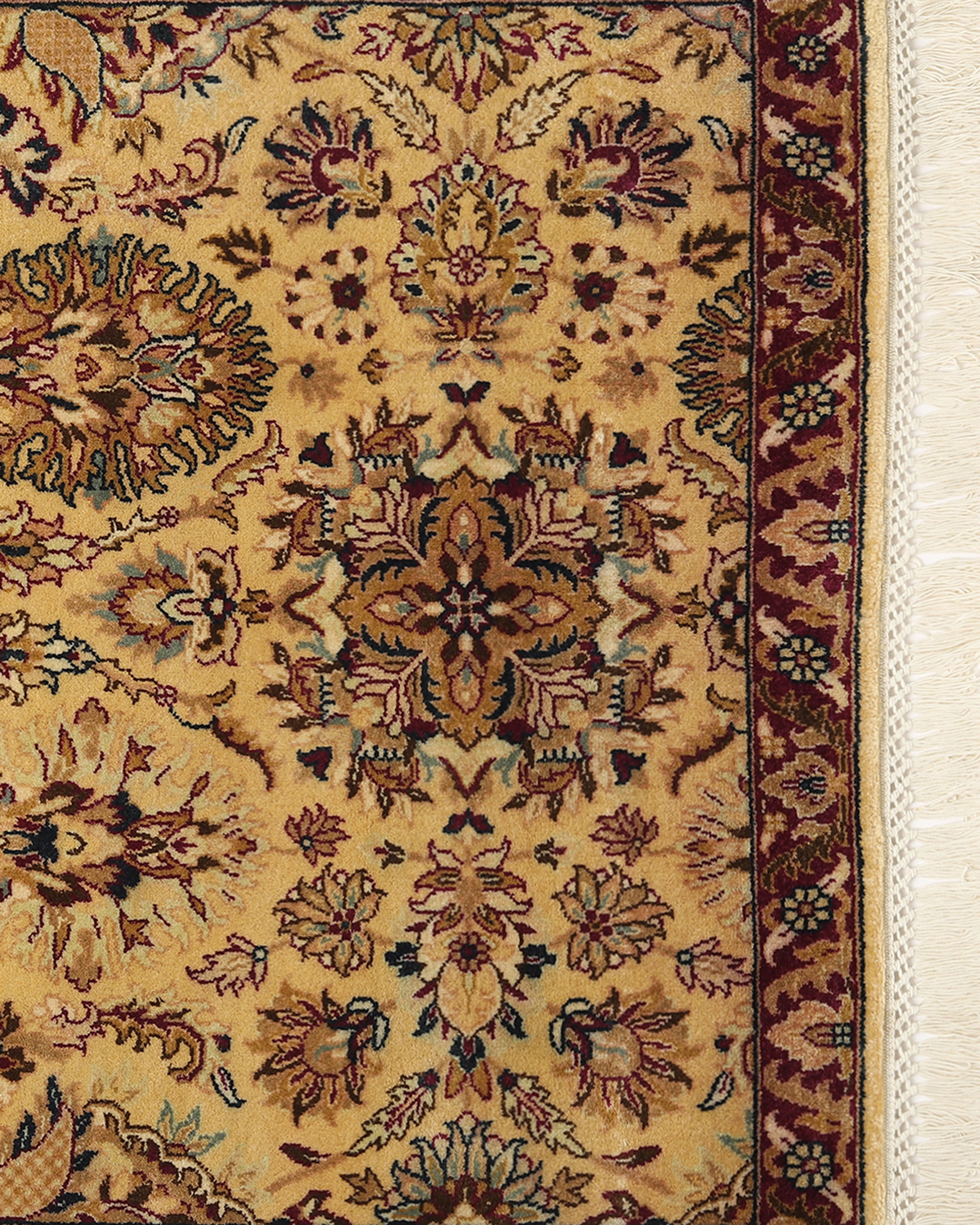 Bhagicha Bhadohi Hand Knotted Cotton Wool Rug