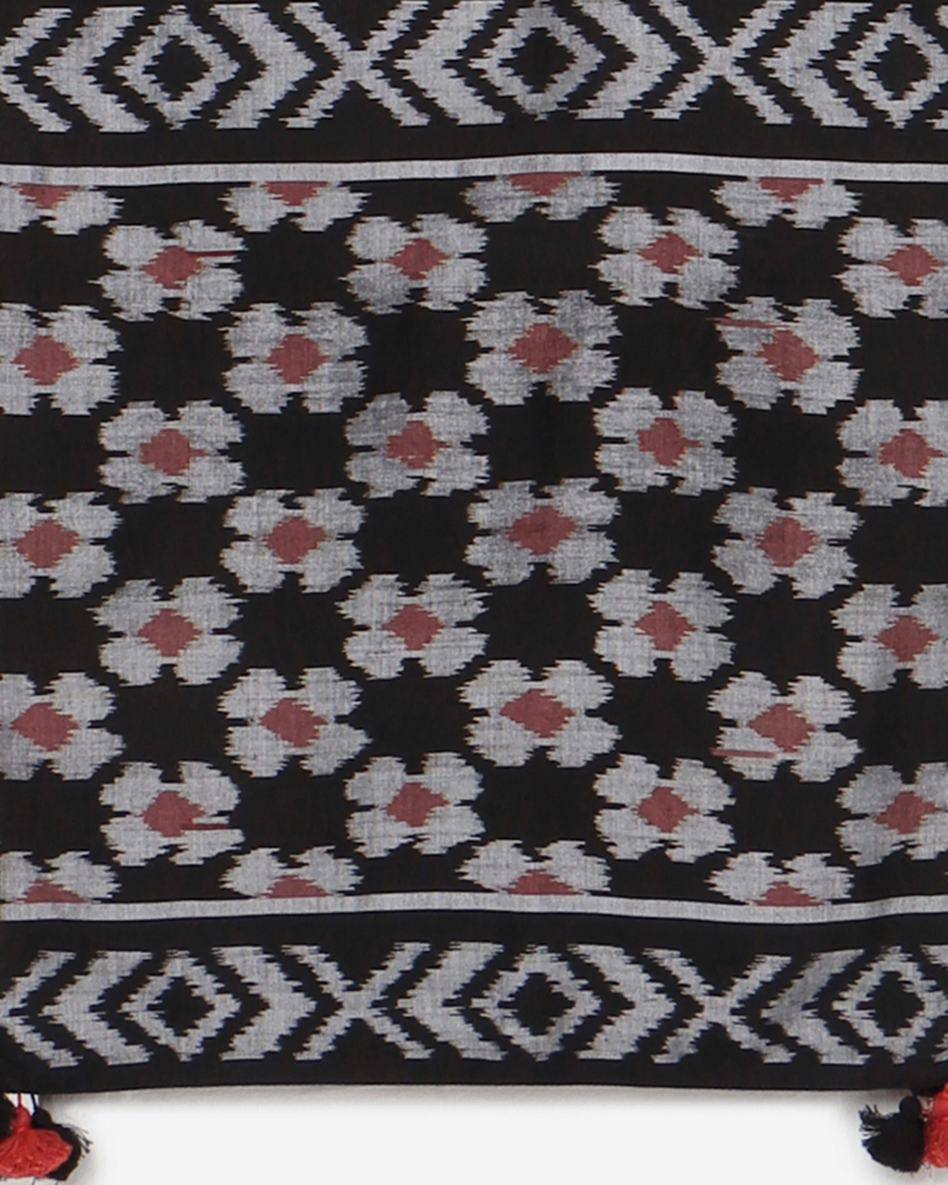 Danveer Pochampally Weft Ikat Cotton Silk Table Runner