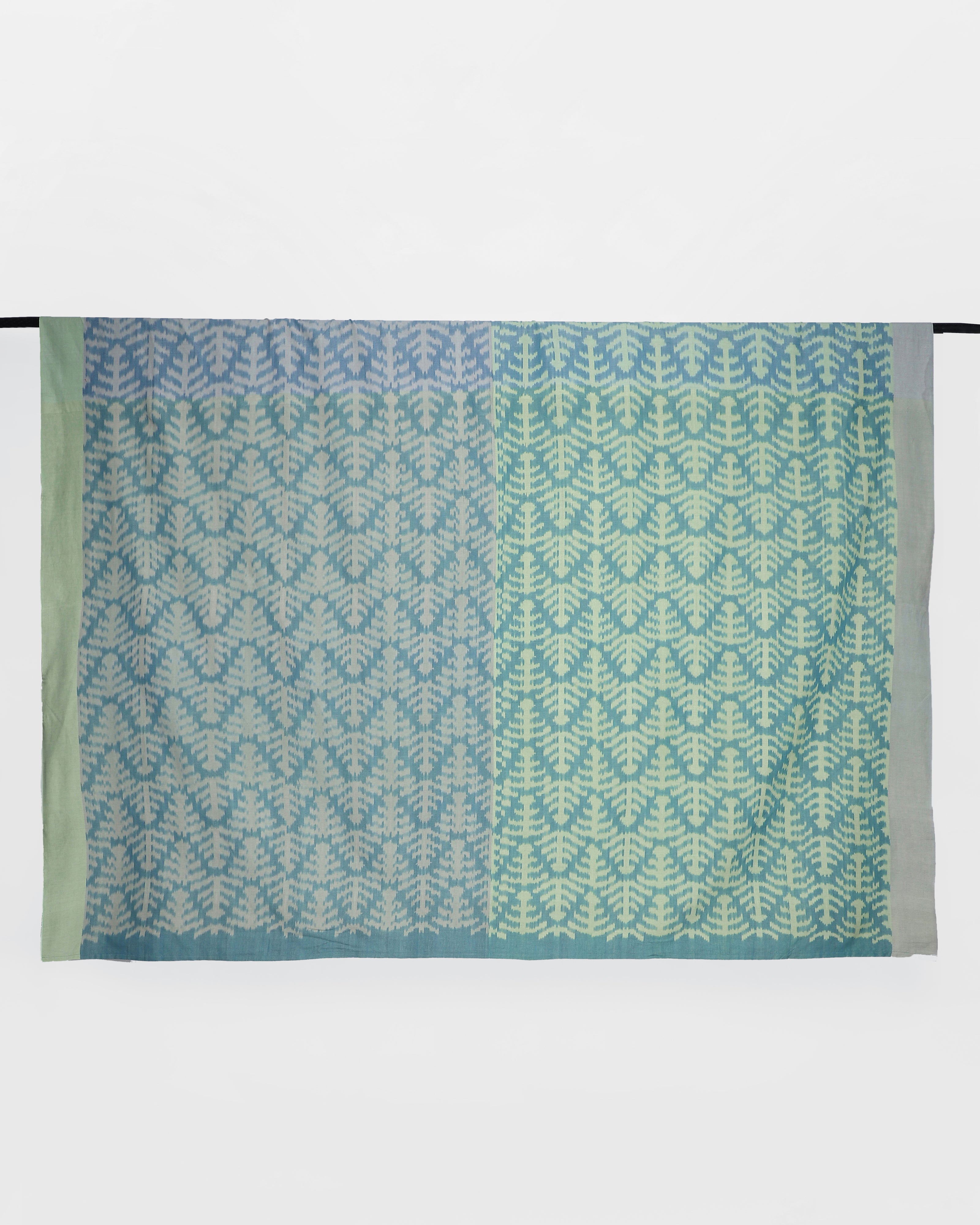 Aami Pochampally Warp Ikat Cotton Double Bed Cover
