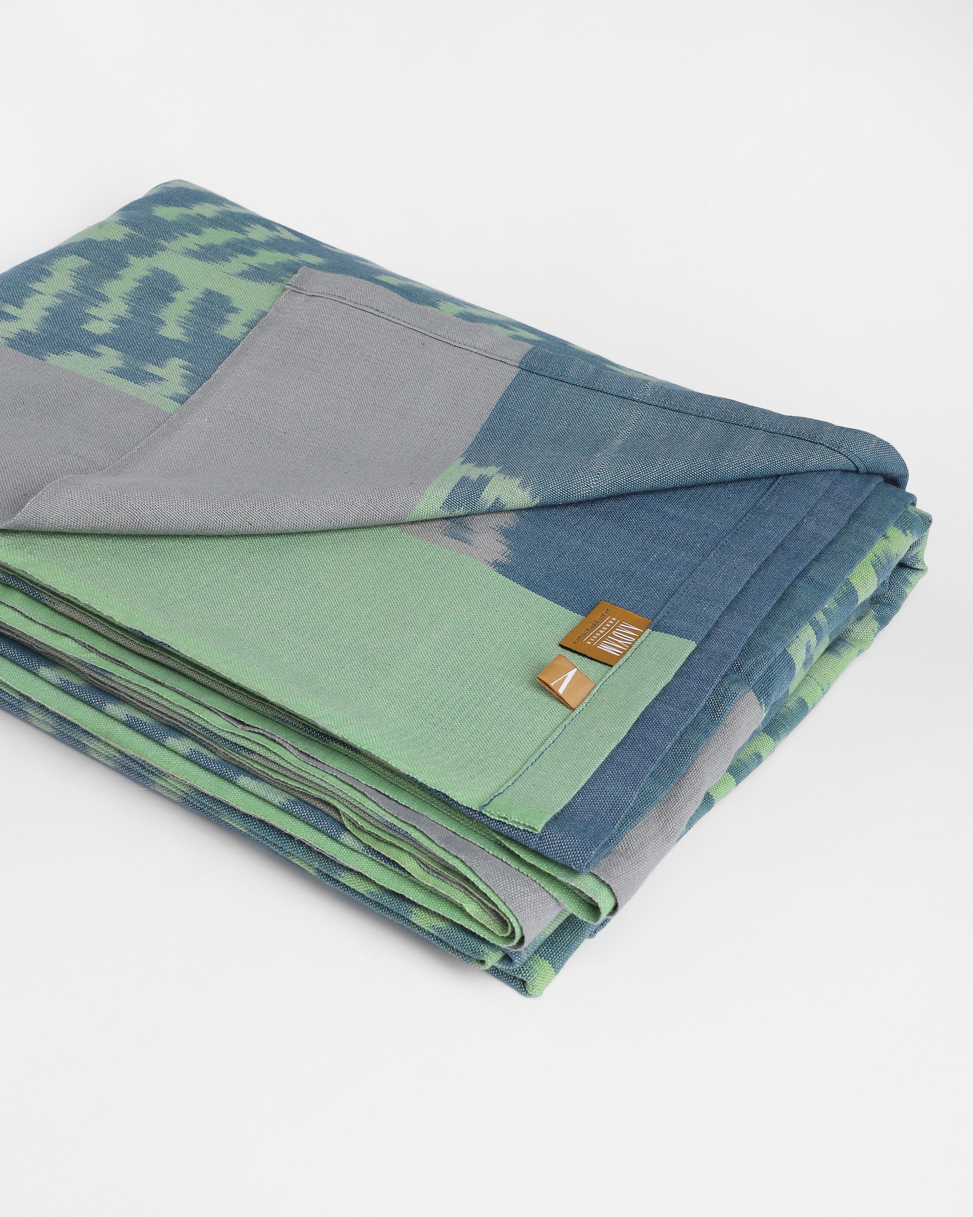 Aami Pochampally Warp Ikat Cotton Double Bed Cover