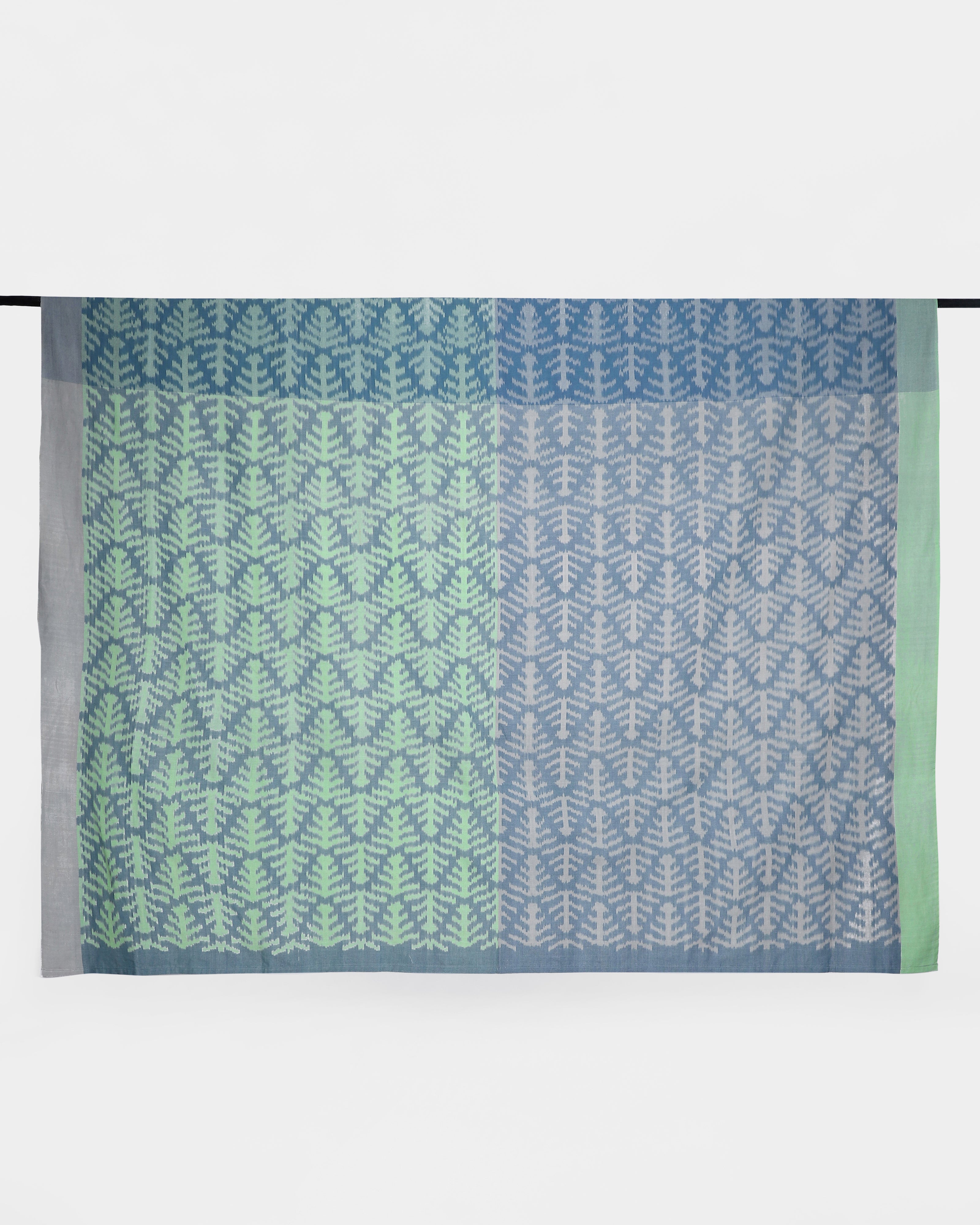 Aami Pochampally Warp Ikat Cotton Double Bed Cover