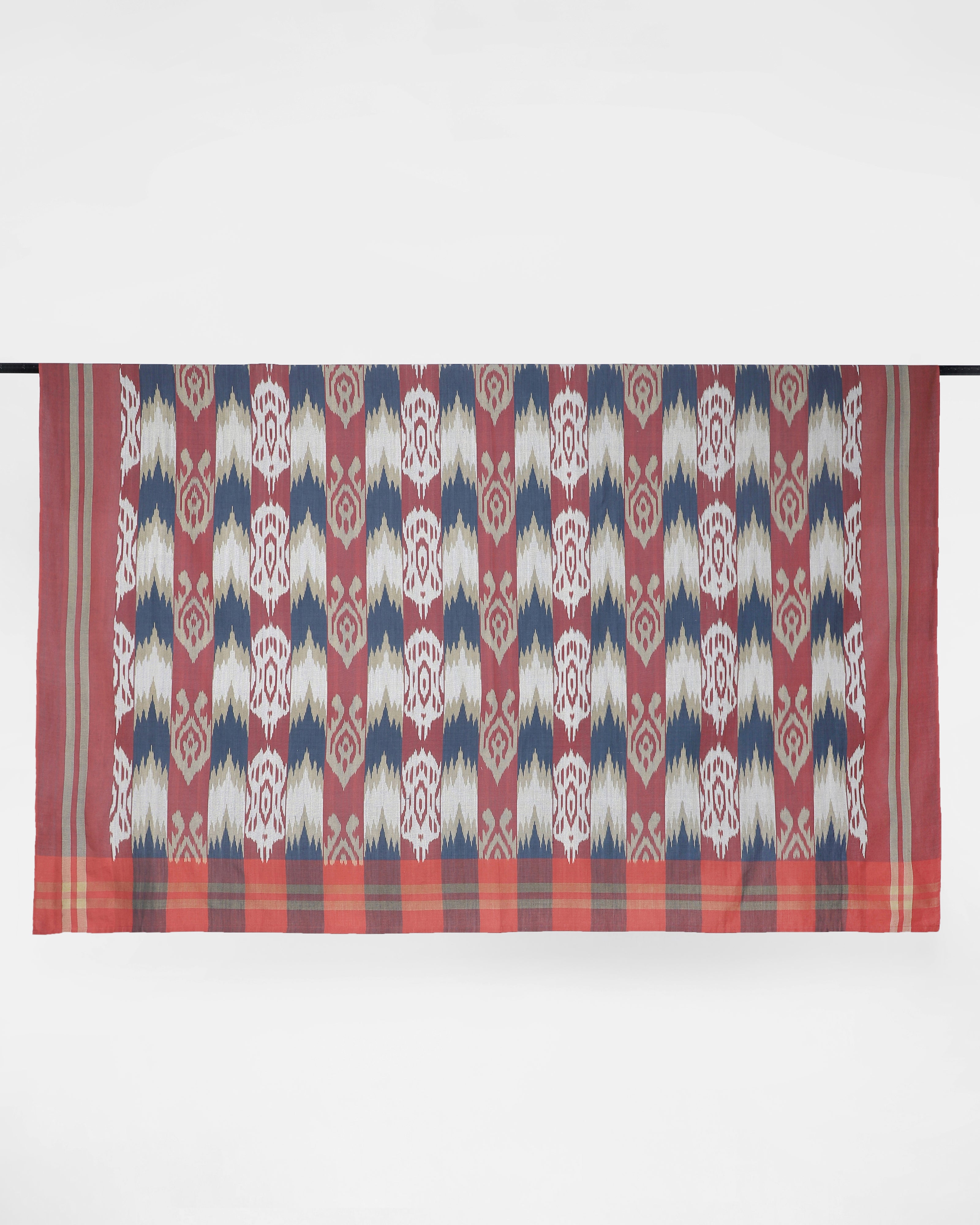 Feray Pochampally Warp Ikat Cotton Double Bed Cover