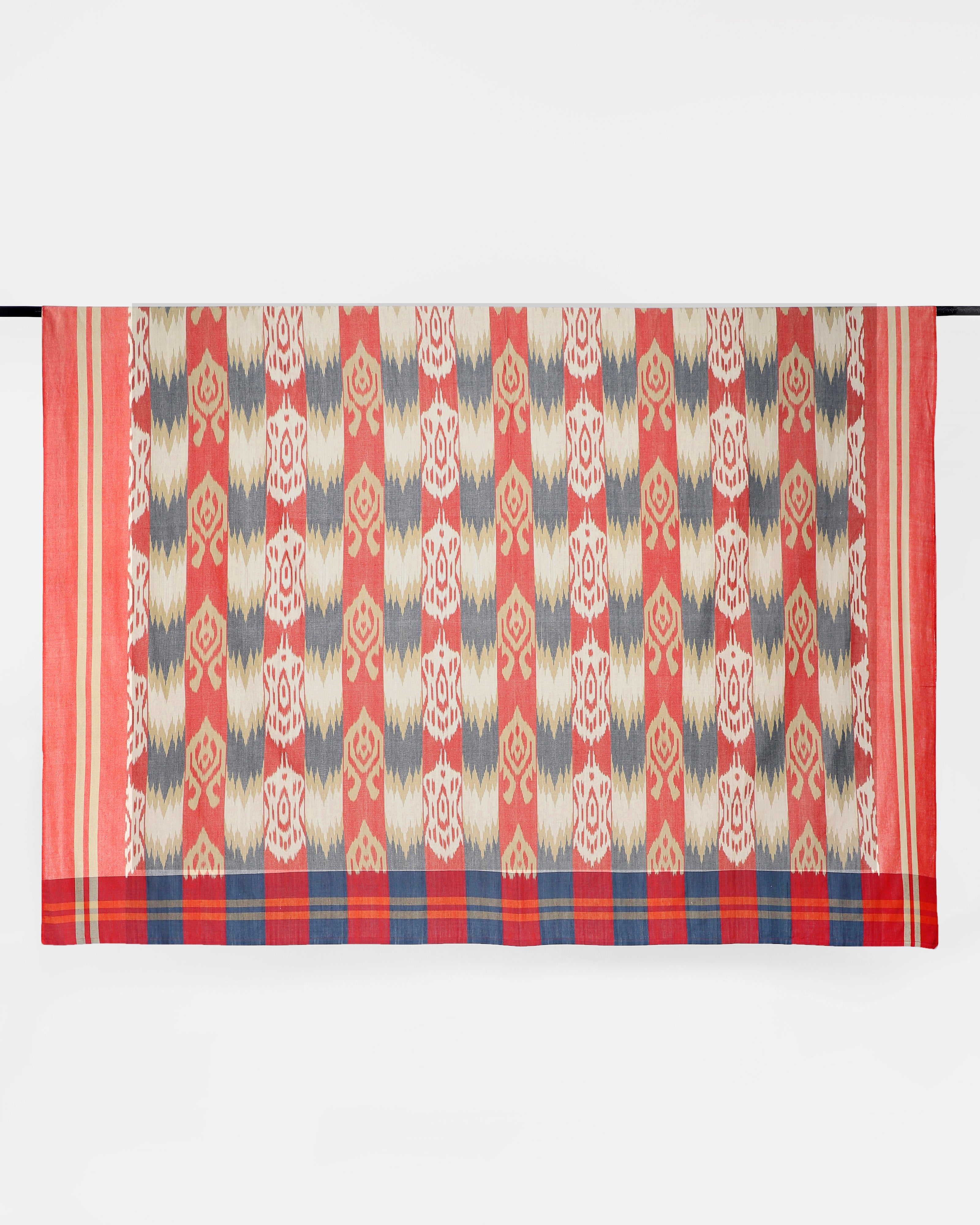 Feray Pochampally Warp Ikat Cotton Double Bed Cover