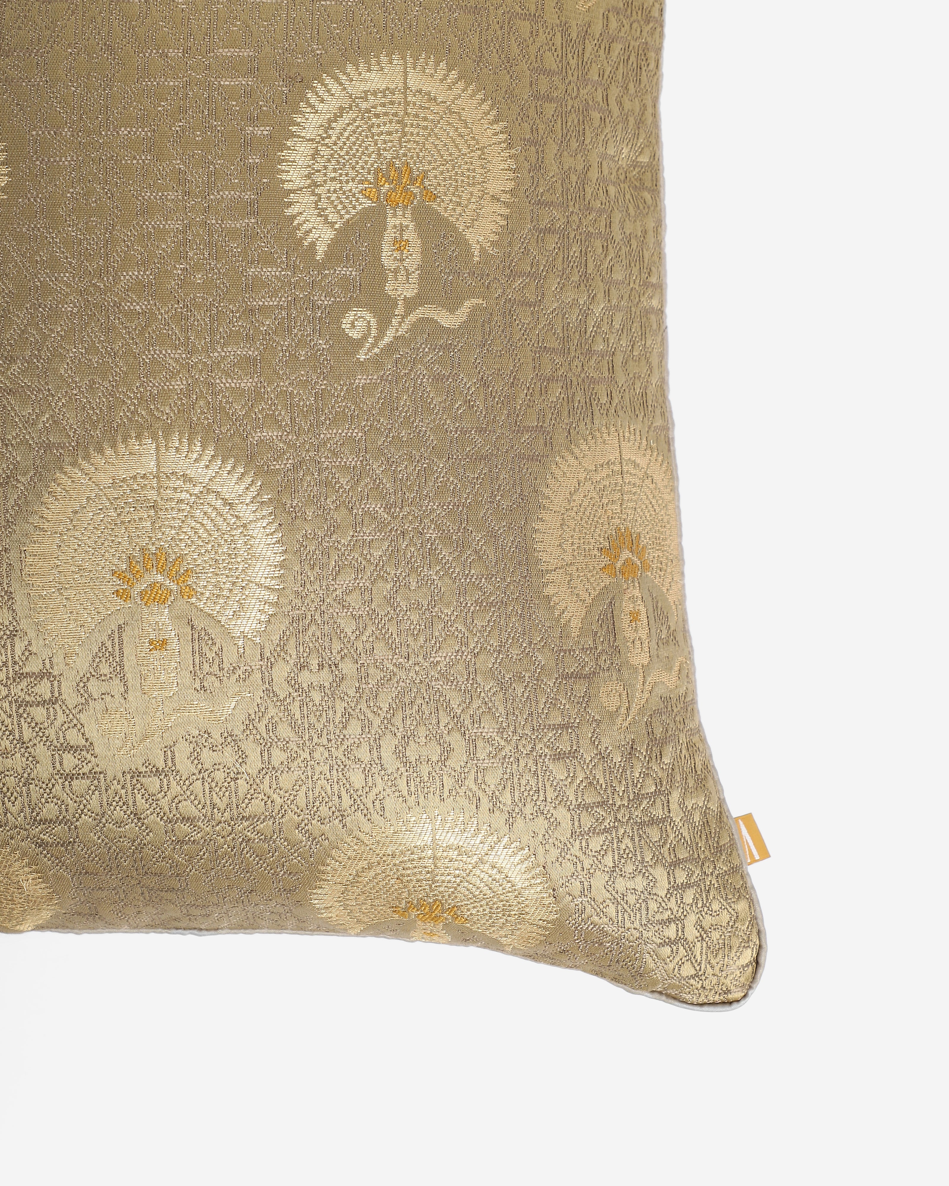 Damla Banarasi Satin Brocade Silk Cushion Cover