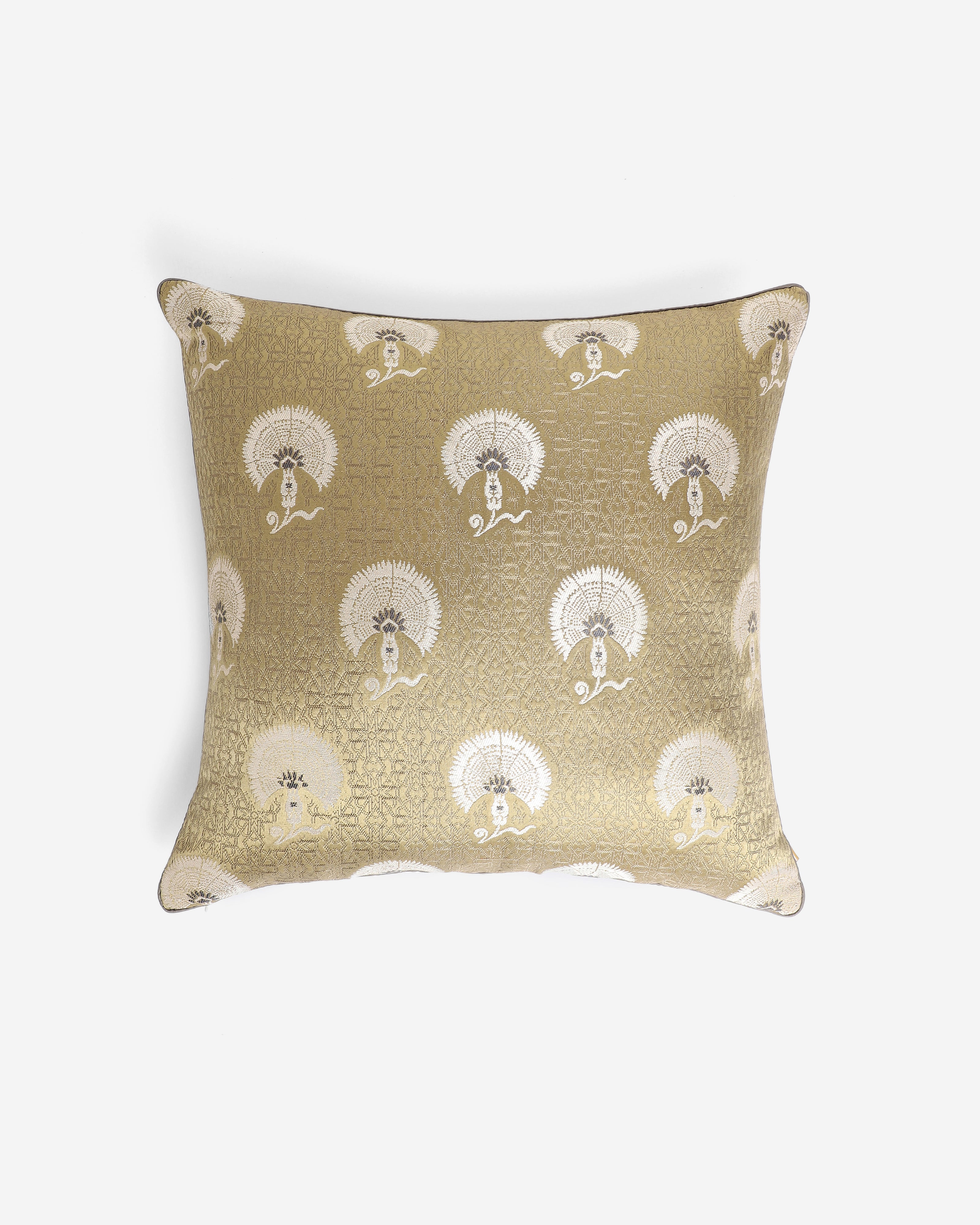 Damla Banarasi Satin Brocade Silk Cushion Cover