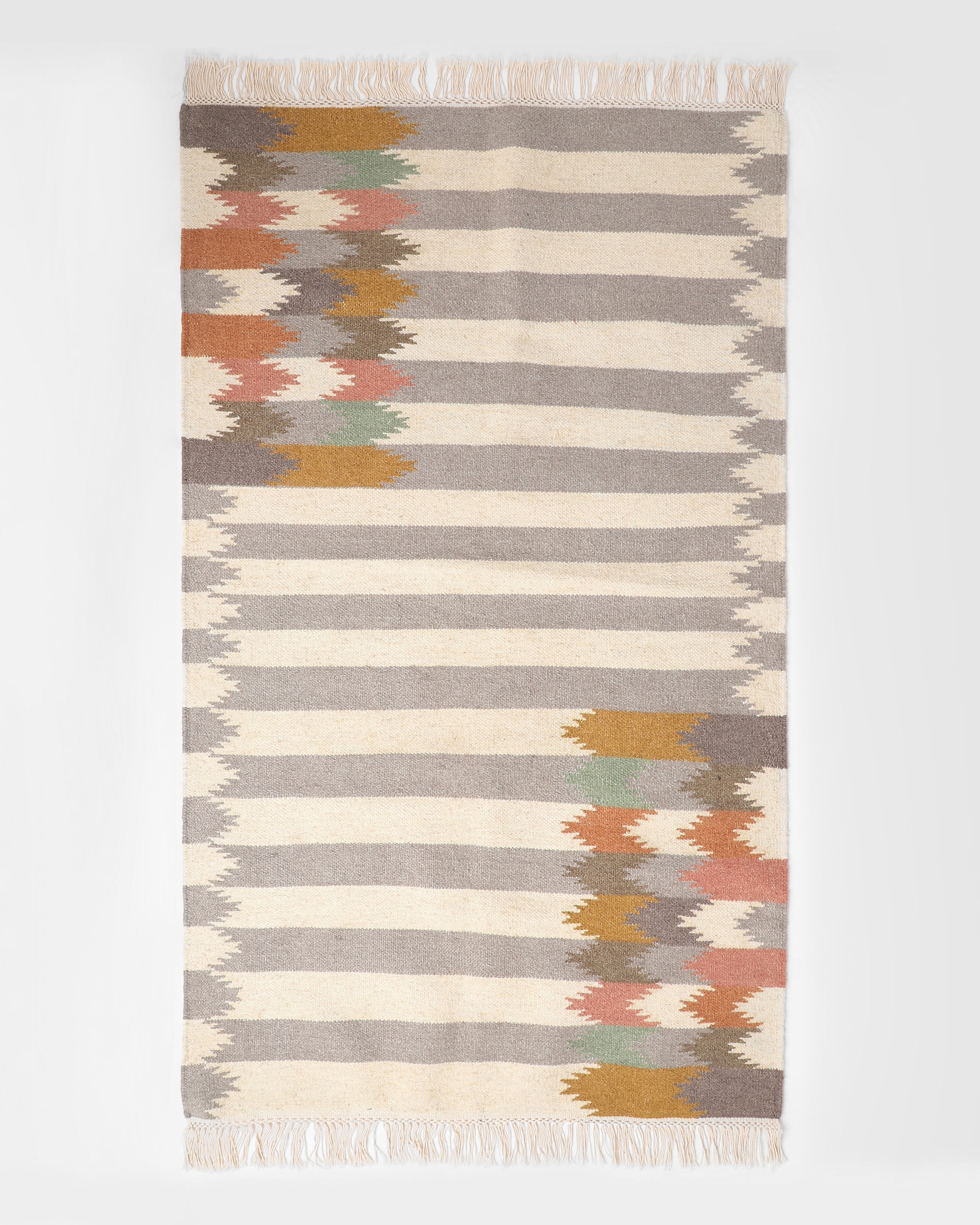 Waves Bhadohi Panja Cotton Wool Rug