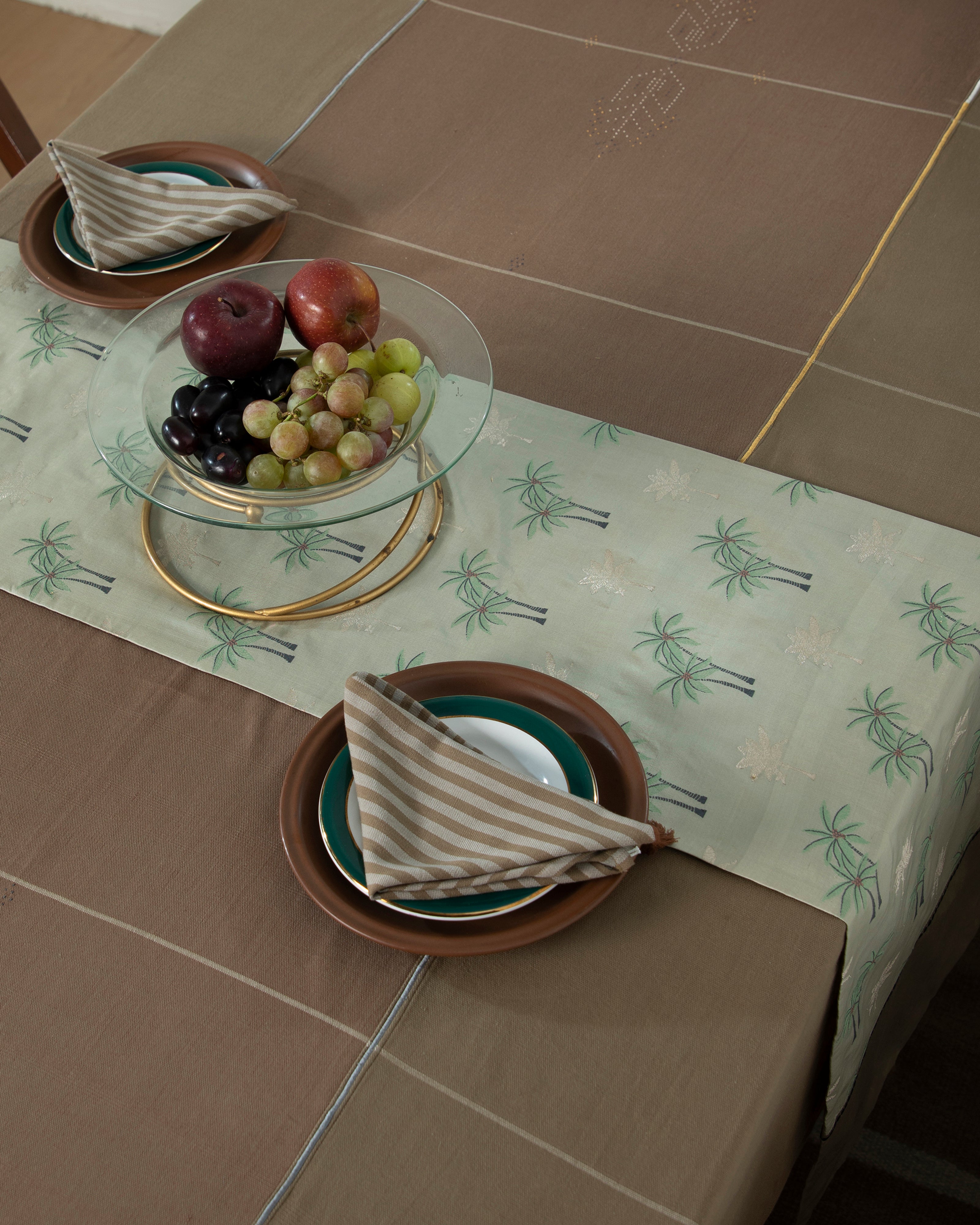 Aranya Banarasi Powdi Silk Cotton Table Runner