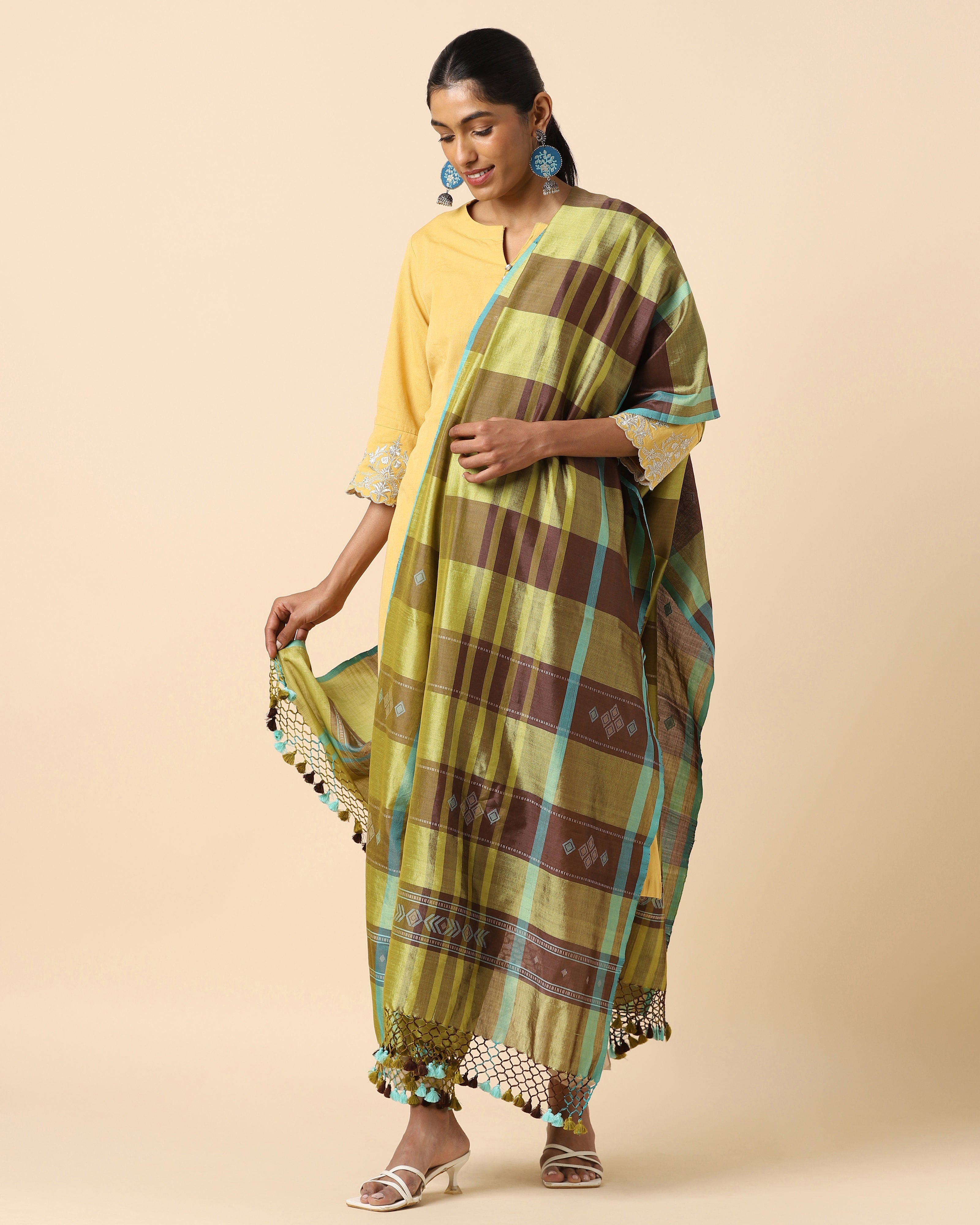 Panita Bhujodi Extra Weft Cotton Silk Dupatta