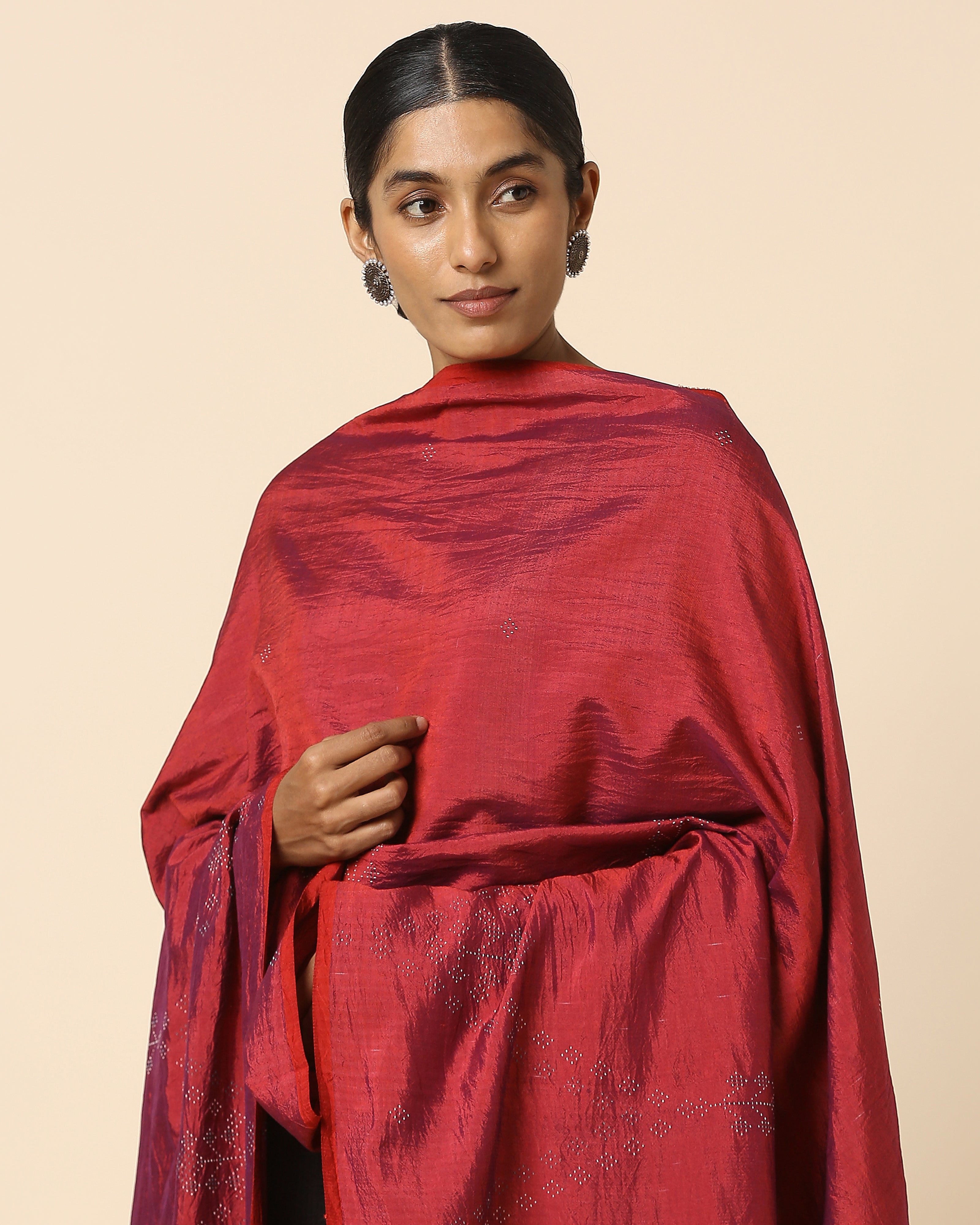 Iniya Bhujodi Tangalia Cotton Silk Dupatta