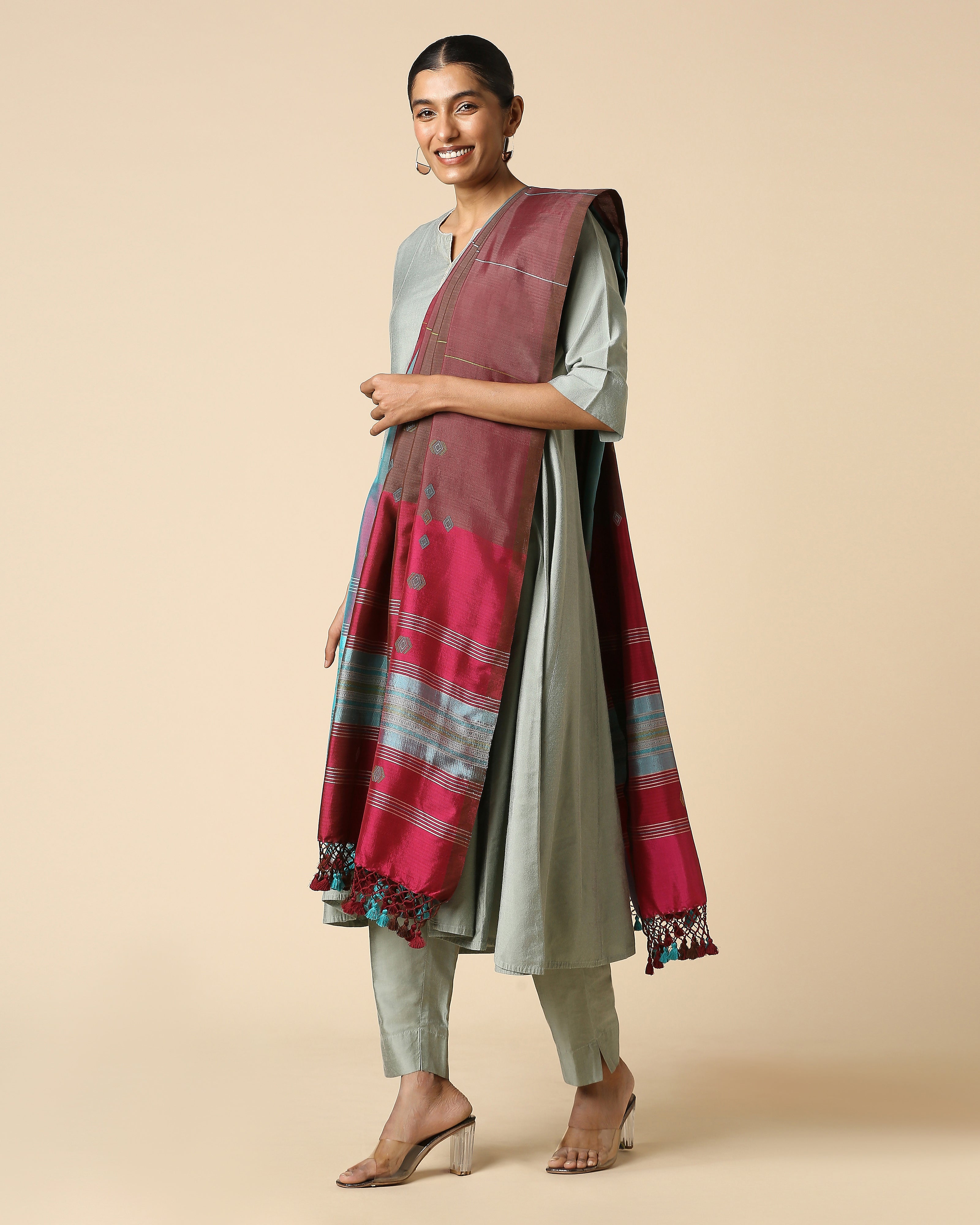 Etisha Bhujodi Extra Weft Cotton Silk Dupatta