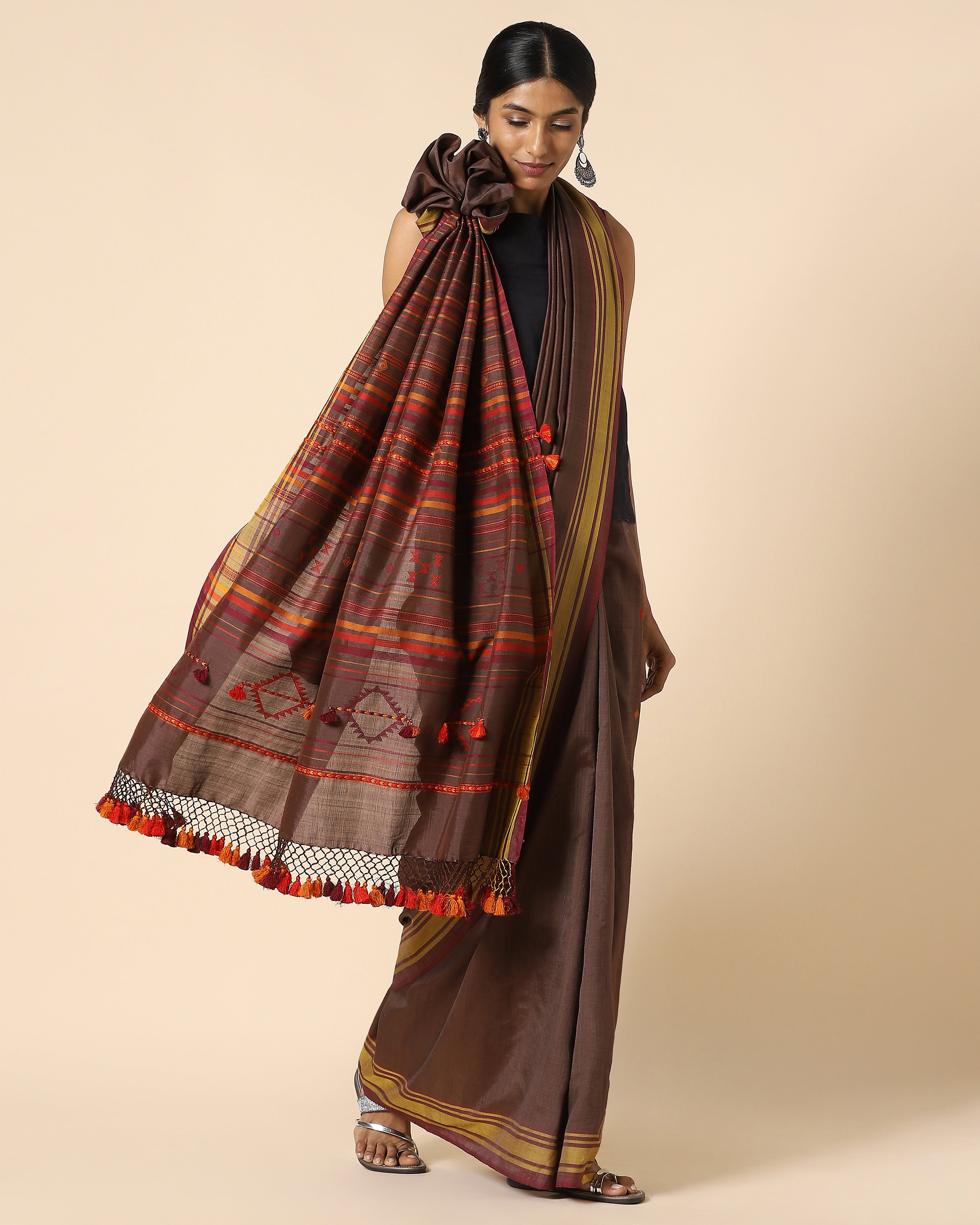 Rang Bhujodi Extra Weft Cotton Silk Saree