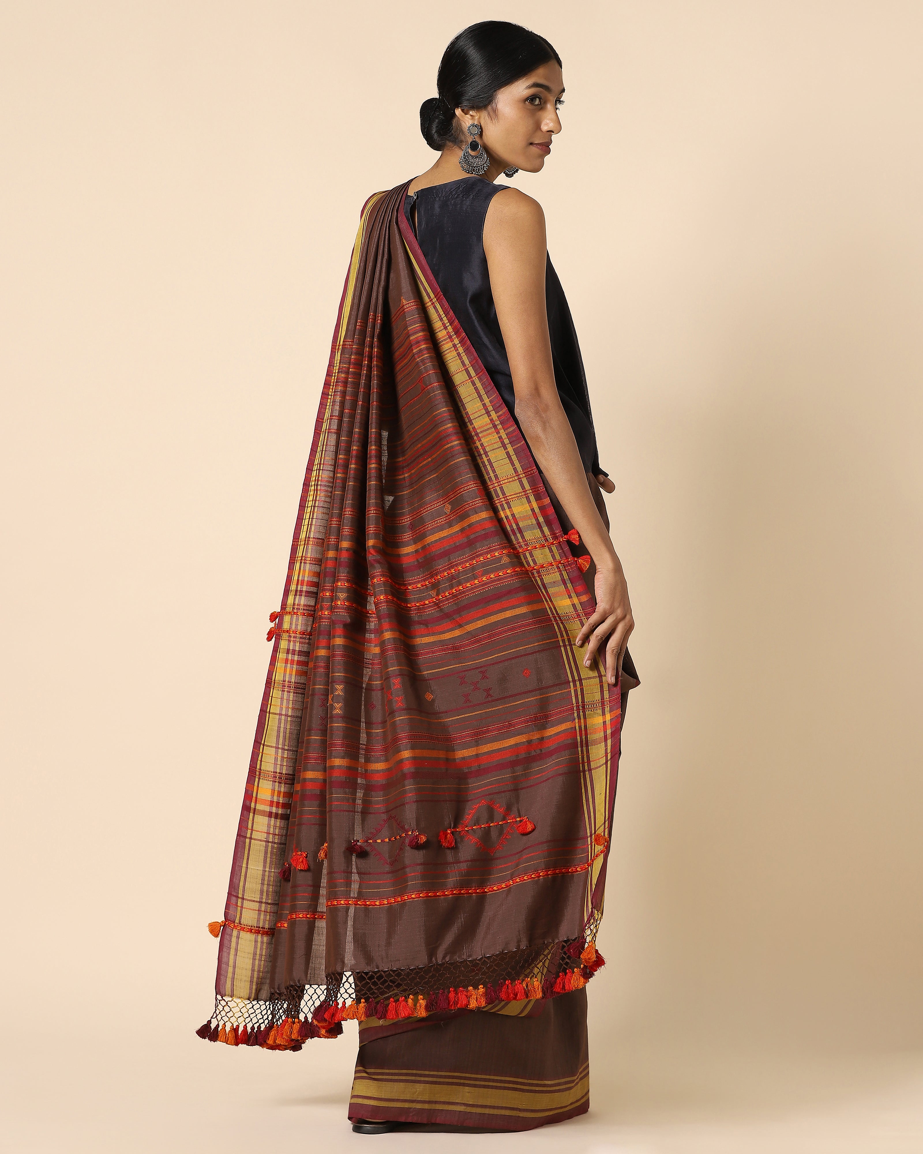 Rang Bhujodi Extra Weft Cotton Silk Saree