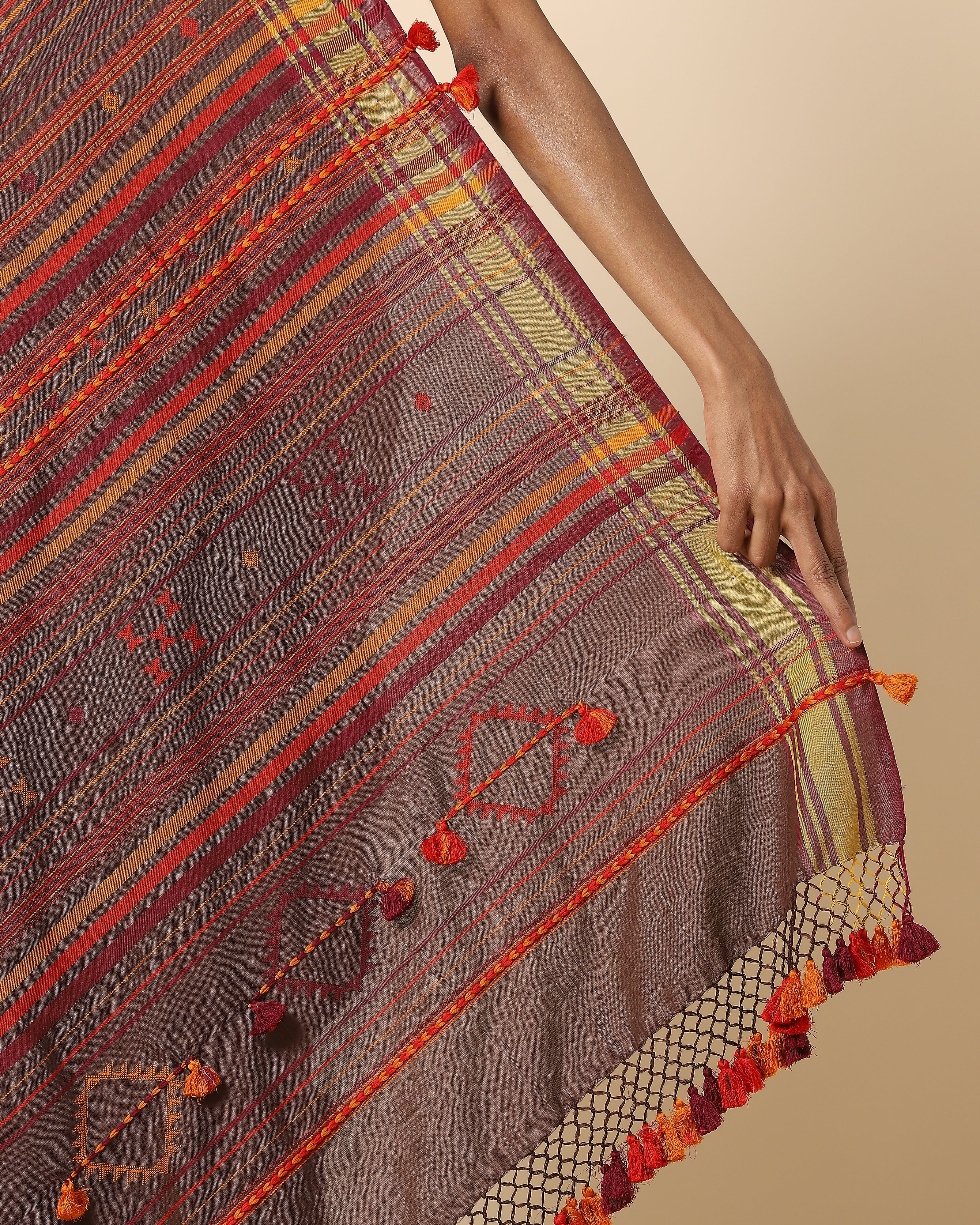Rang Bhujodi Extra Weft Cotton Silk Saree