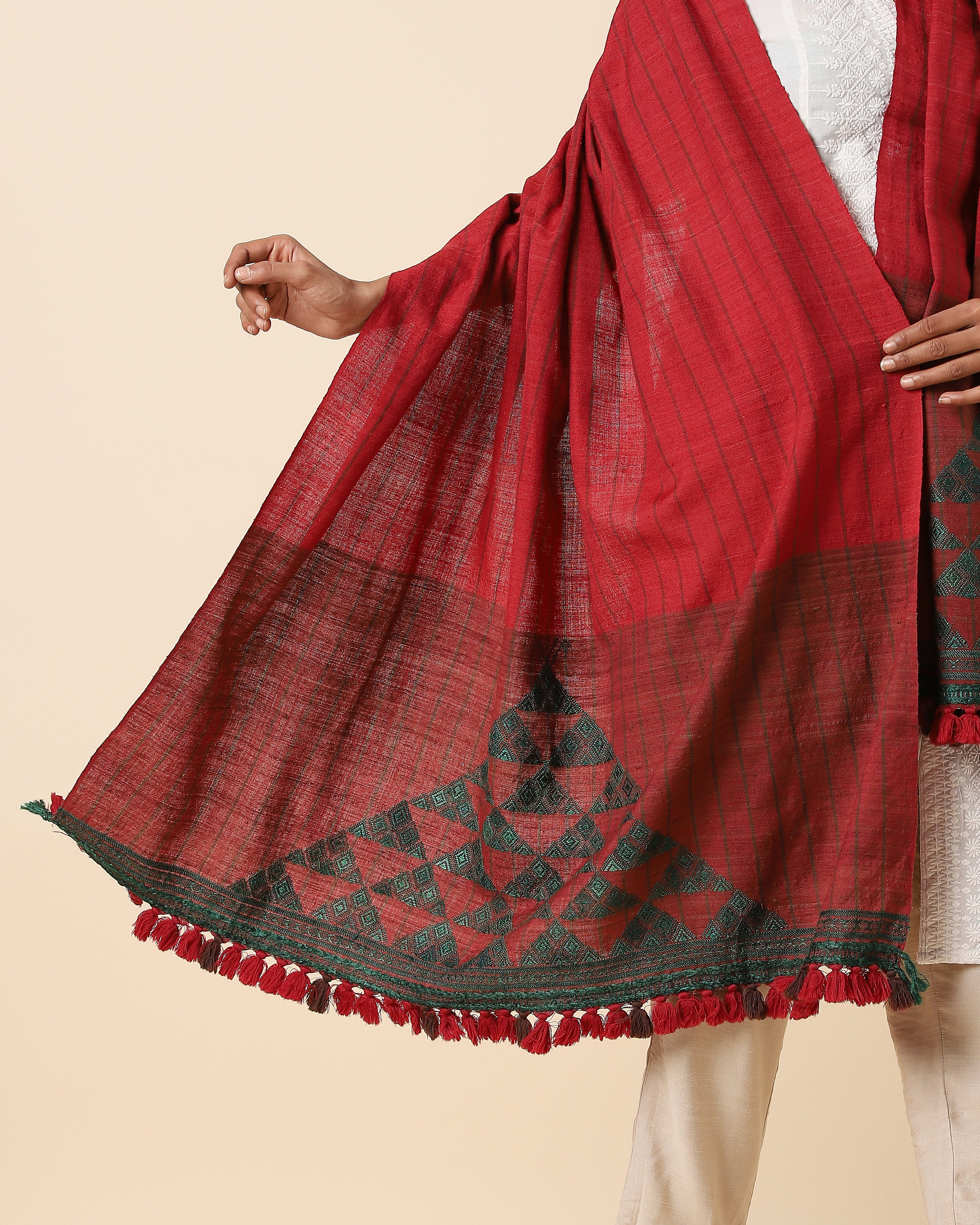 Urmi Bhujodi Extra Weft Woolen Shawl