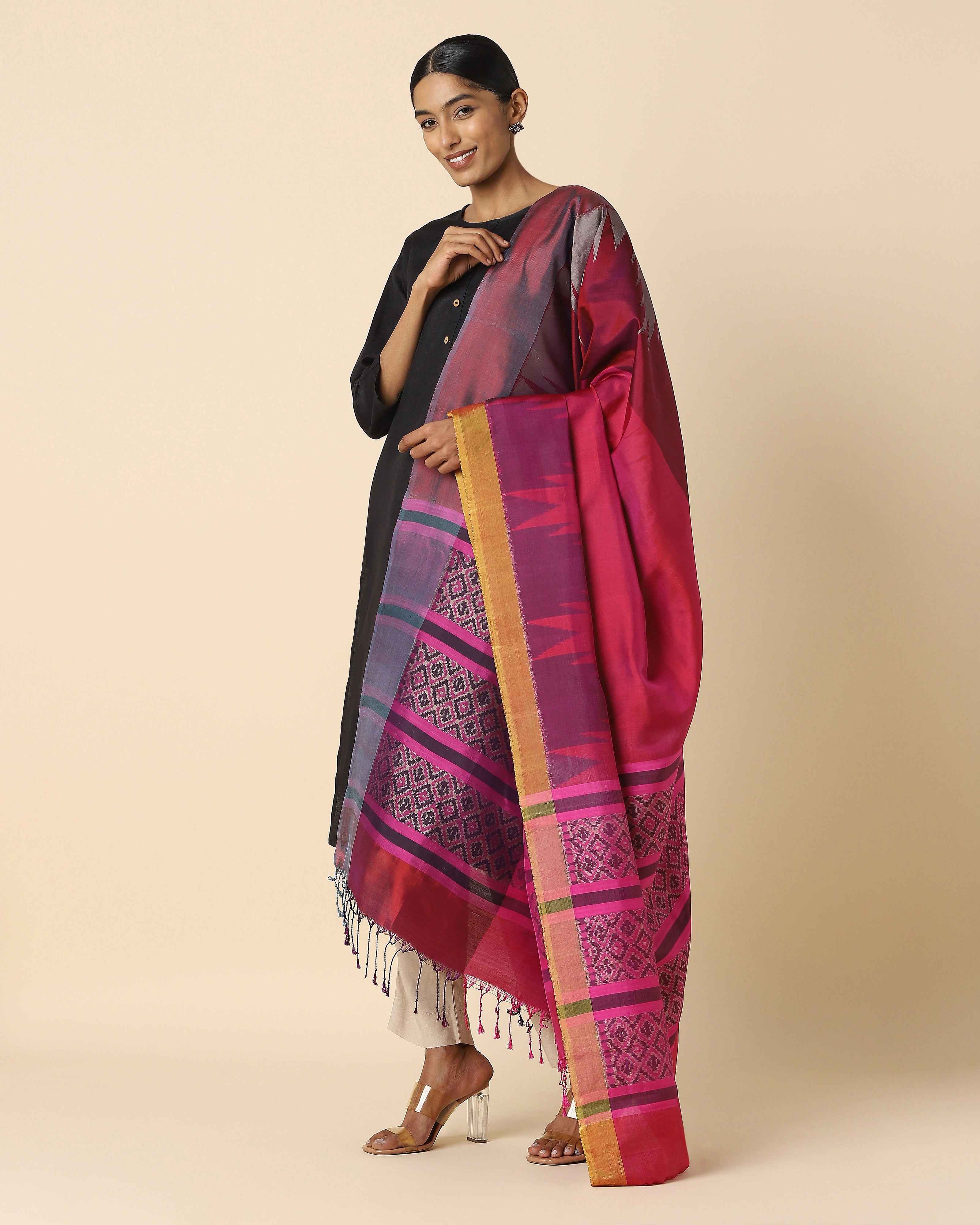 Aaravi Pochampally Weft Ikat Silk Dupatta