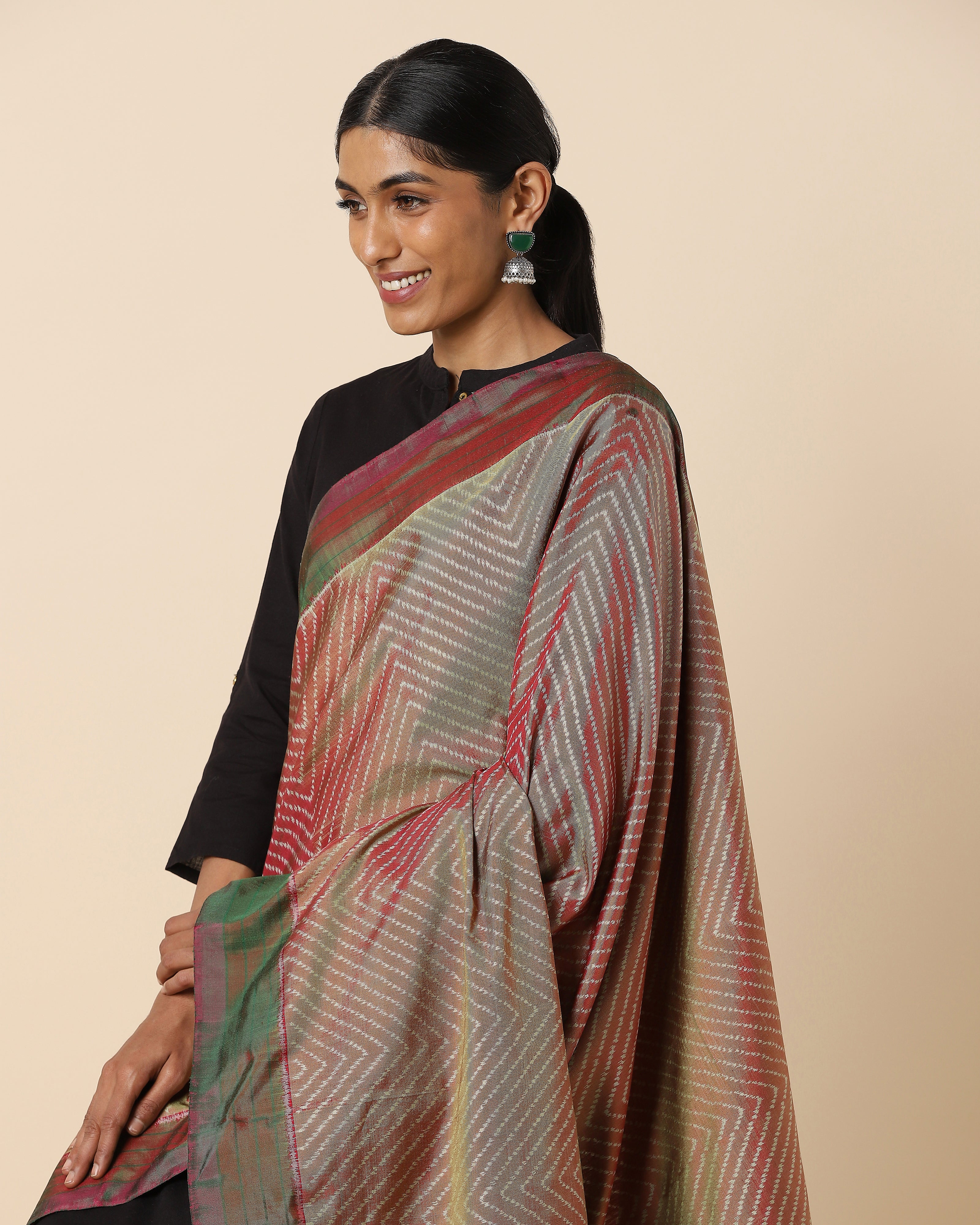 Prinna Pochampally Weft Ikat Silk Dupatta
